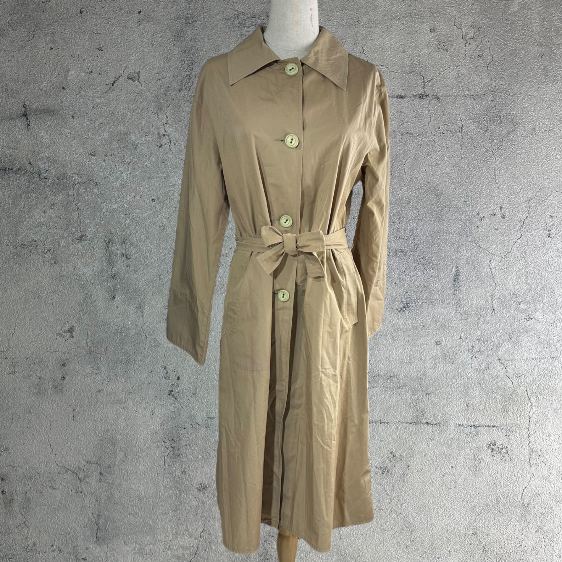 Euro vintage(ヨーロッパヴィンテージ) 70's~ NiNO_trench coat with design button デザインボタンのトレンチコート 表記無し(Mサイズ程度) ベージュ