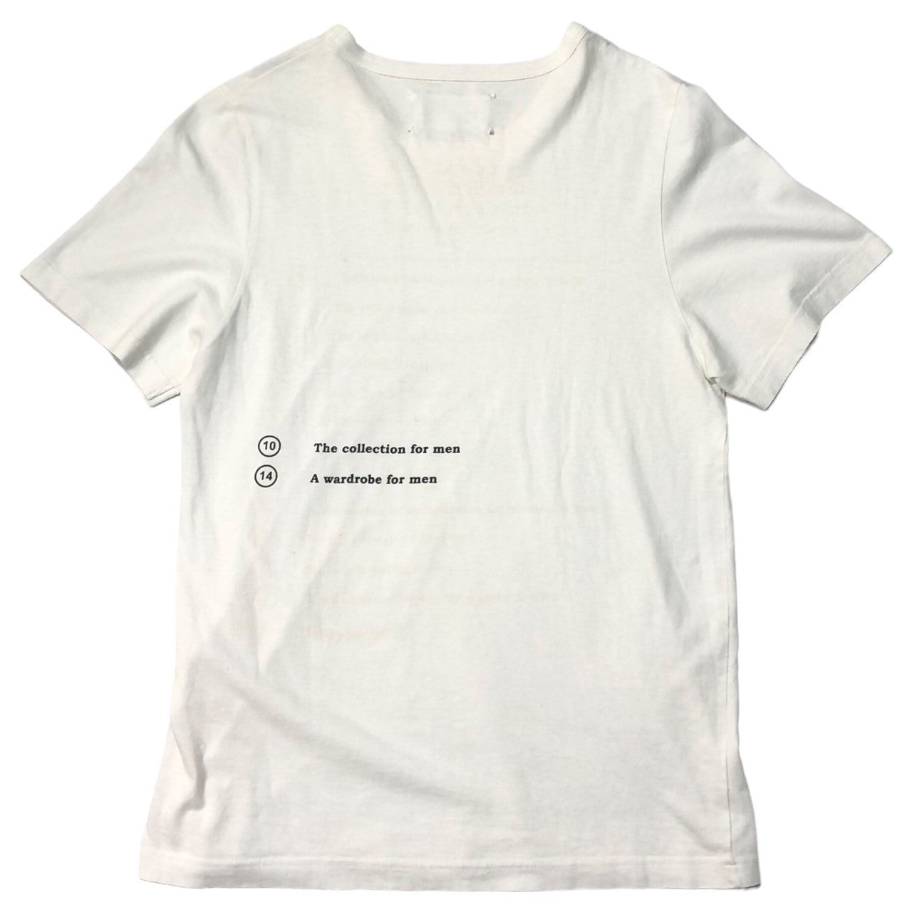 MAISON MARTIN MARGIELA(メゾンマルタンマルジェラ) 12SS Calendar tag back print T-shirt カレンダータグ バックプリント Tシャツ S30GC9996 SIZE S ホワイト 4つタグ位置に小穴有