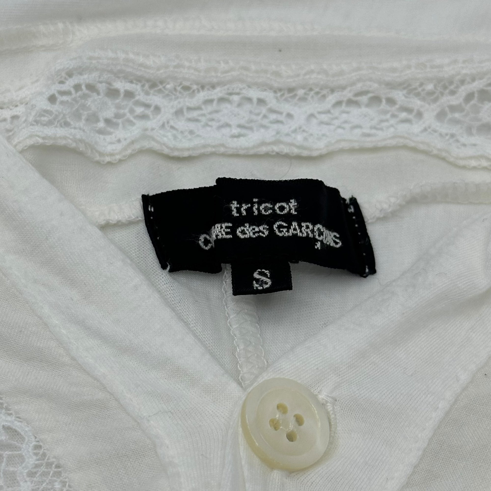 tricot COMME des GARCONS(トリココムデギャルソン) 12SS Cotton Lace Cardigan コットン レース カーディガン TI-T065 S ホワイト AD2011 薄手 サマー