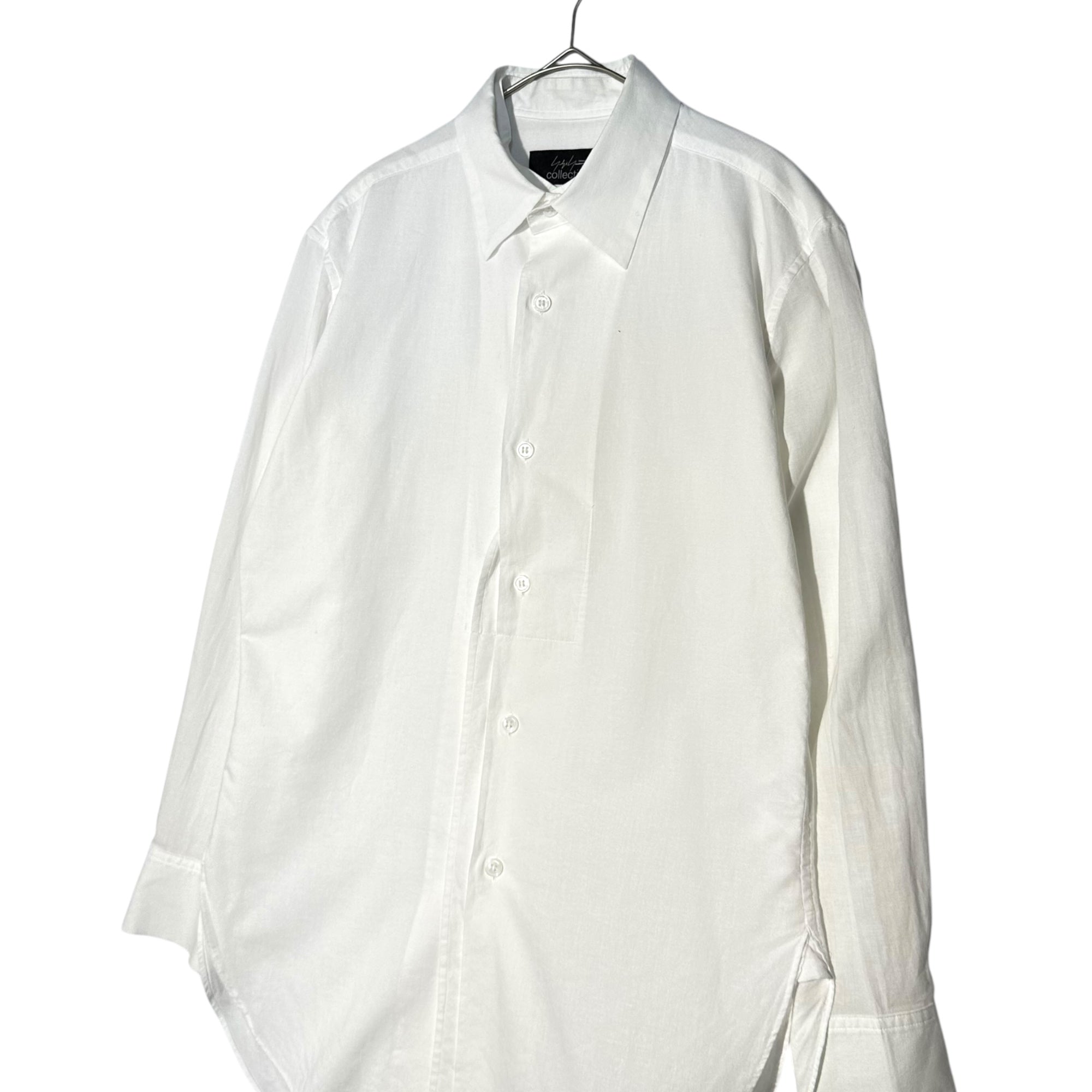 YOHJI YAMAMOTO collections(ヨウジヤマモト コレクションズ) Layered Button Regular Collar L/S Basic Shirt 重ねボタン レギュラーカラー 長袖 ベーシック シャツ FG-B90-006 1(S程度) ホワイト