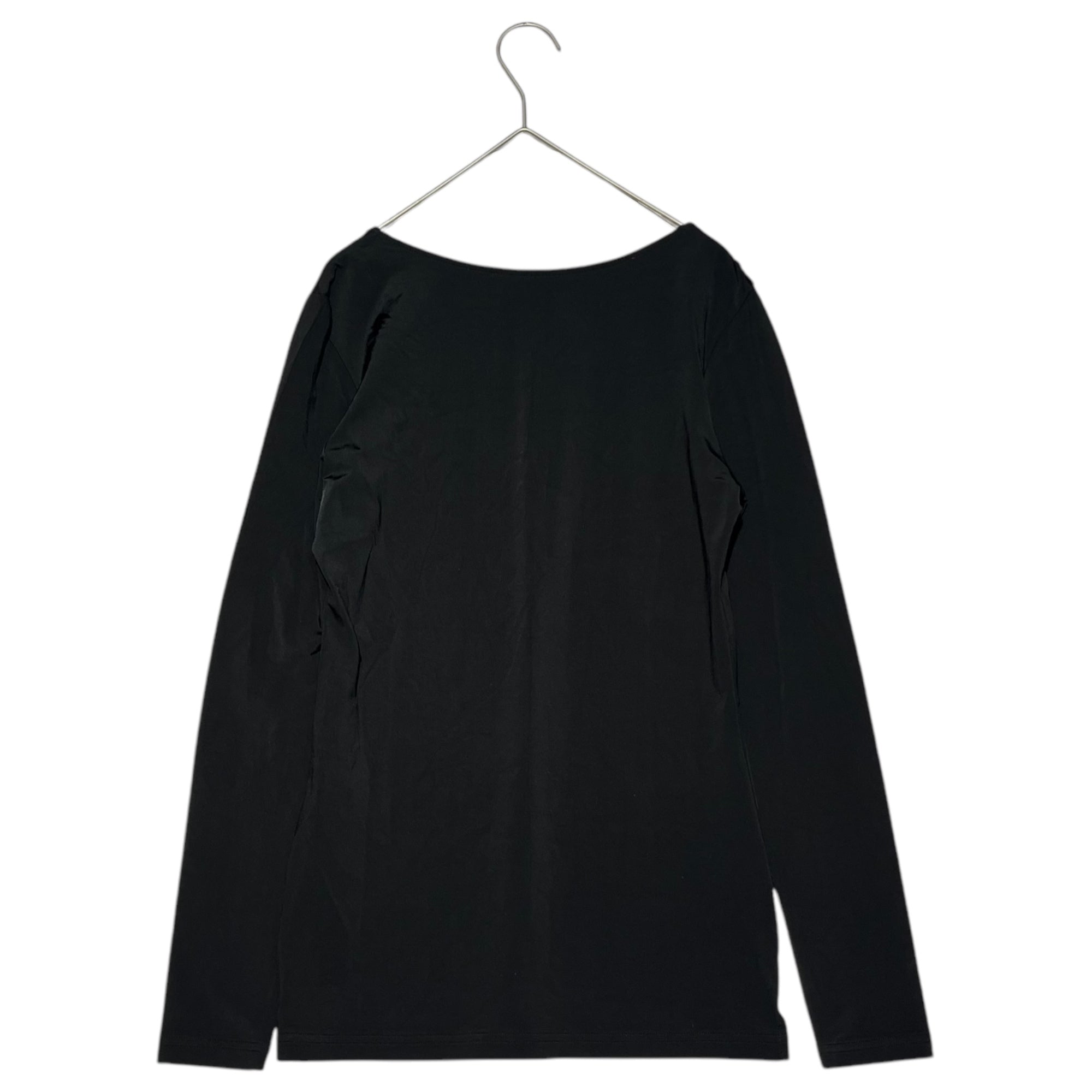 YOHJI YAMAMOTO NOIR(ヨウジヤマモトノアール) Stretch crew neck long sleeve cut and sew ストレッチ クルーネック 長袖 カットソー NU-T20-204 3 ブラック