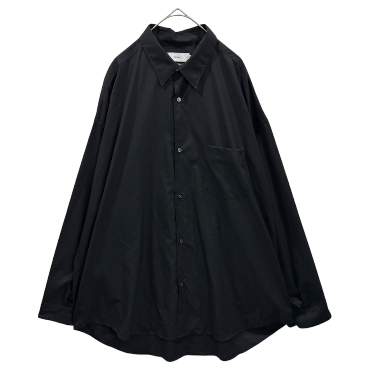 Graphpaper(グラフペーパー) 2024SS Fine Wool Tropical Oversized Regular Collar Shirt ファイン ウール トロピカル オーバーサイズ レギュラー カラー シャツ GM241-50040 S ブラック