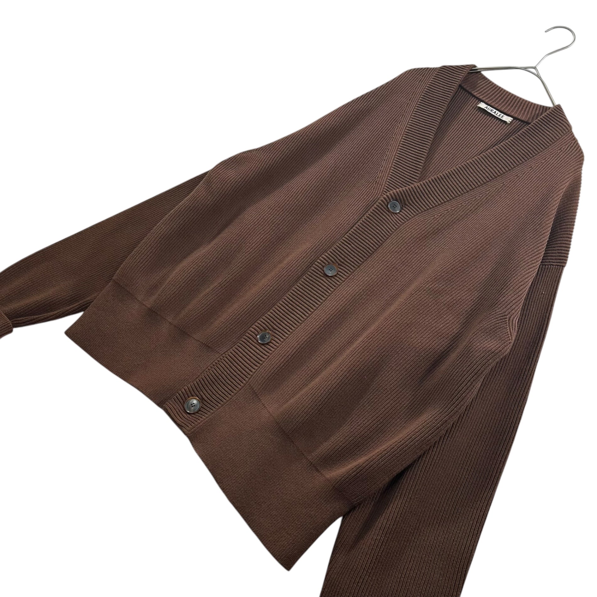 トップス 23SS AURALEE SUPER HARD TWIST CARDIGAN 5 AURALEE(オーラリー) 23SS SUPER HARD TWIST RIB KNIT CARDIGAN