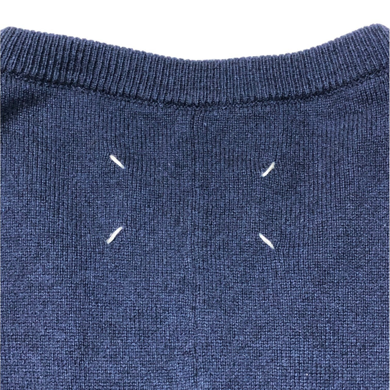 MAISON MARGIELA(メゾンマルジェラ) 21SS Cotton cashmere V-neck knit pullover コットン カシミヤ Vネック ニット プルオーバー s29ha0637 s17720 XL ネイビー カシミヤ50％ 綿50％