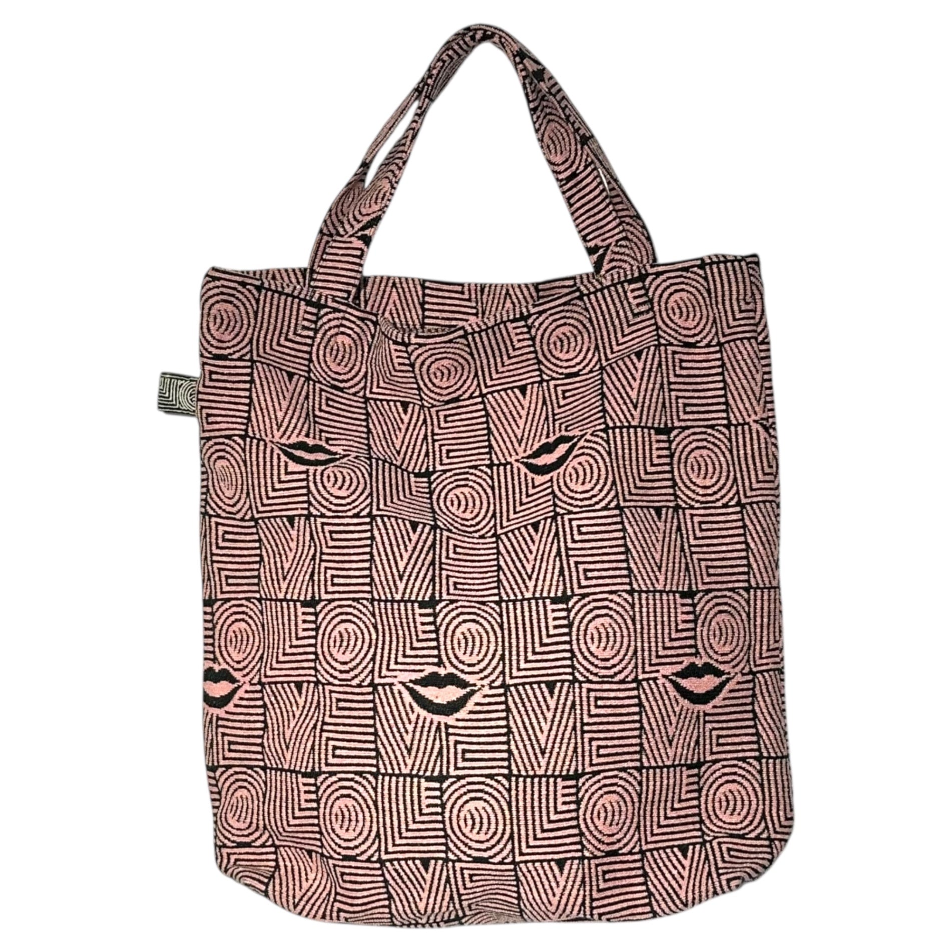 Bindu(ビンドゥー) Heavy Love Jacquard Tote Bag ヘビーラブ ジャガード トートバッグ 23092116000610 FREE ピンク×ブラック