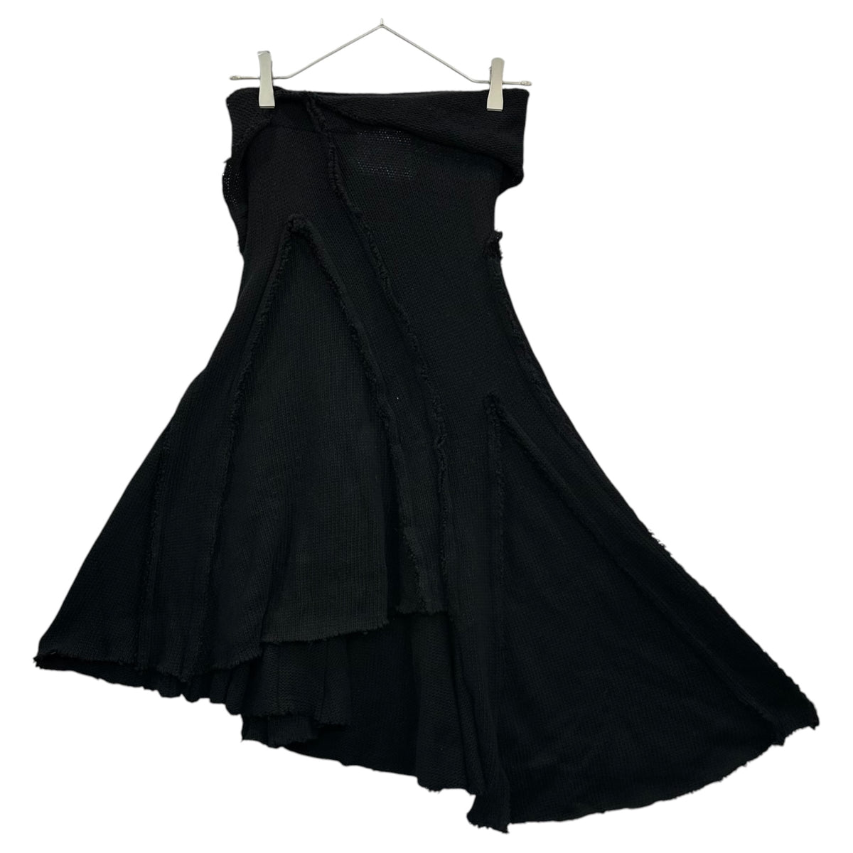 COMME des GARCONS(コムデギャルソン) 2002AW Wool-Nylon Modified Skirt ウール ナイロン ニット 変形 スカート GG-S003 S ブラック AD2002