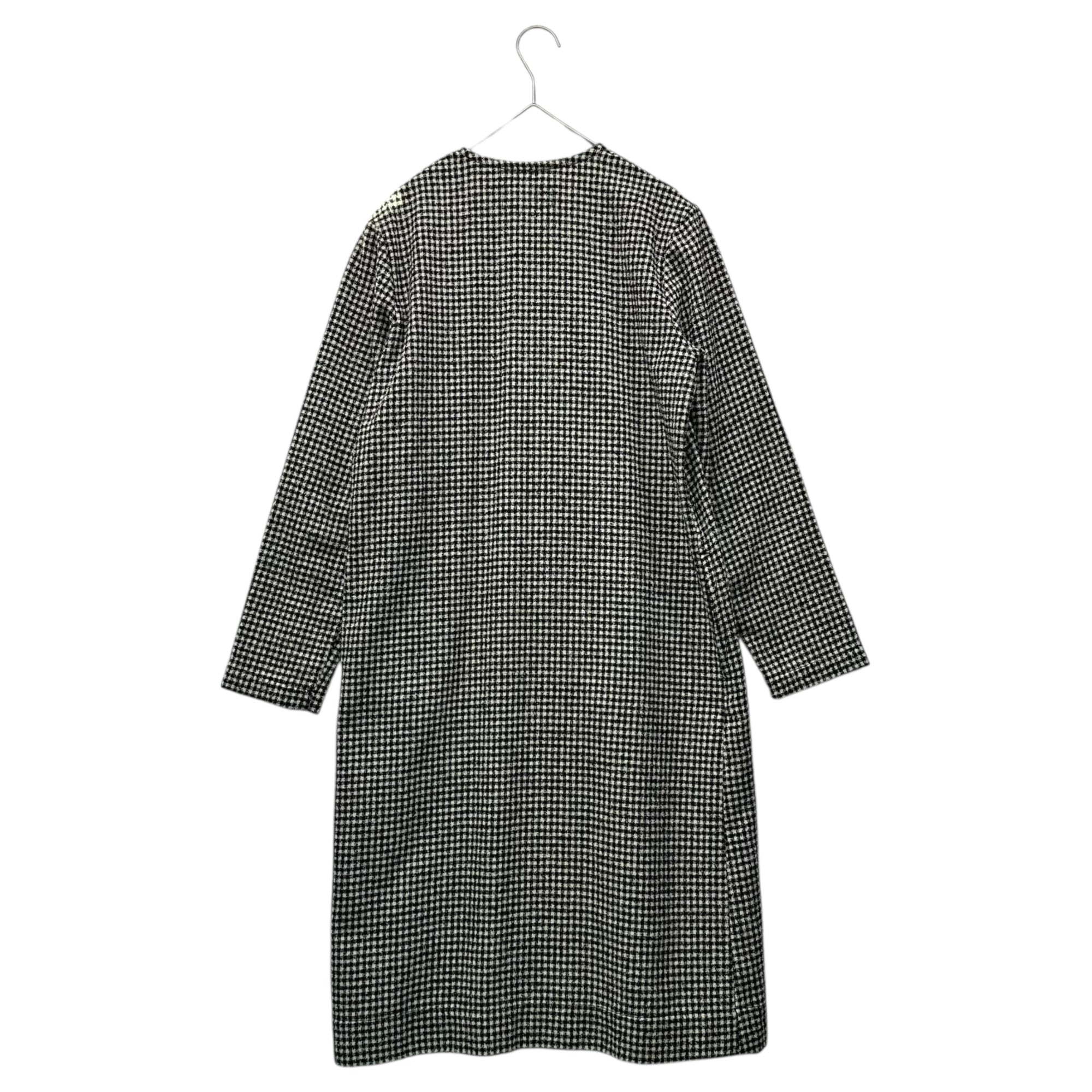tricot COMME des GARCONS(トリココムデギャルソン) 12AW Fine check pattern Large buttons Wool and nylon One-piece dress チェック デカボタン ウール ナイロン 長袖 ワンピース TJ-O005 M ホワイト×ブラック AD2012