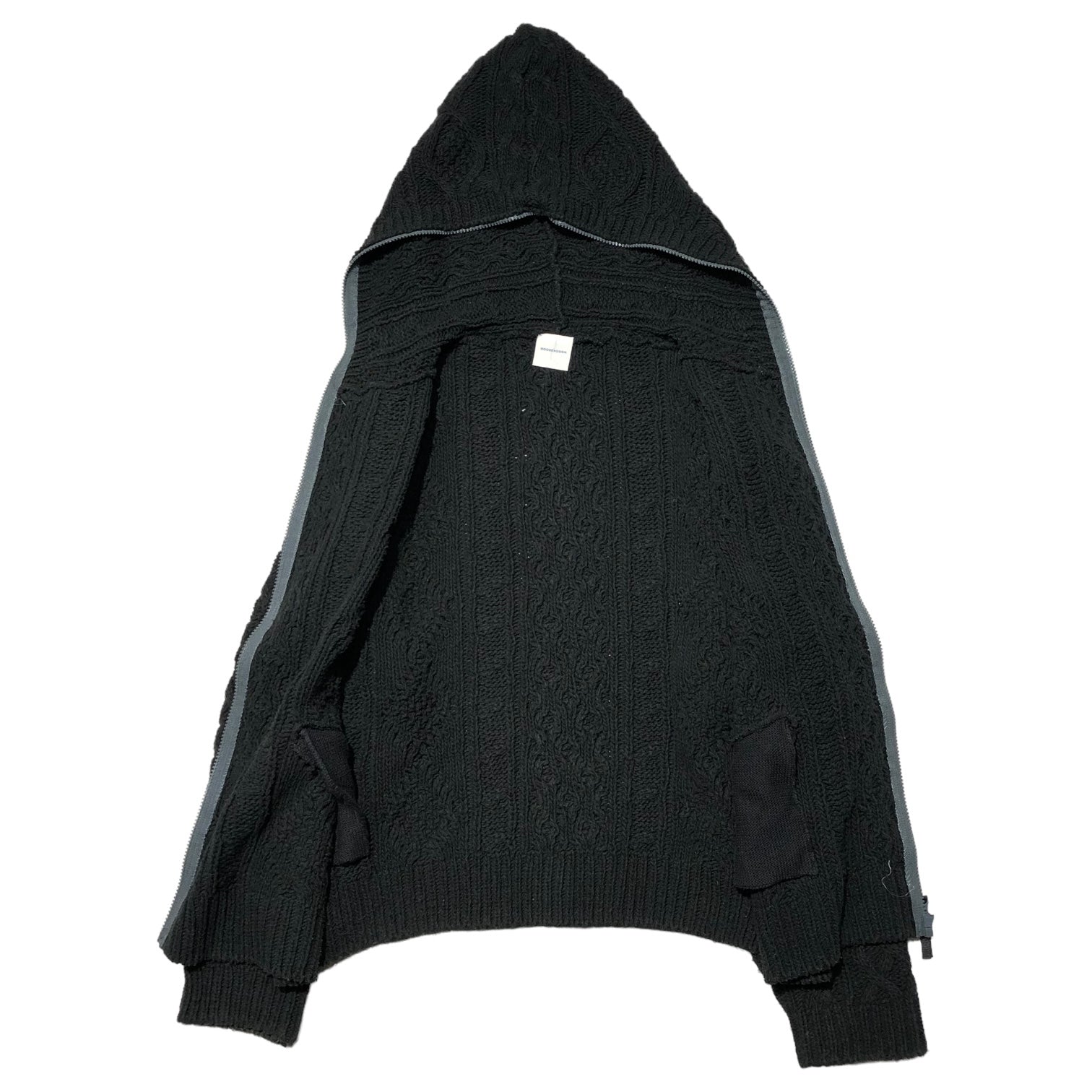 GOODENOUGH(グッドイナフ) 90~00'S cable knit zip hoodie ケーブルニット ジップパーカー 表記なし(FREE) ブラック 藤原ヒロシ