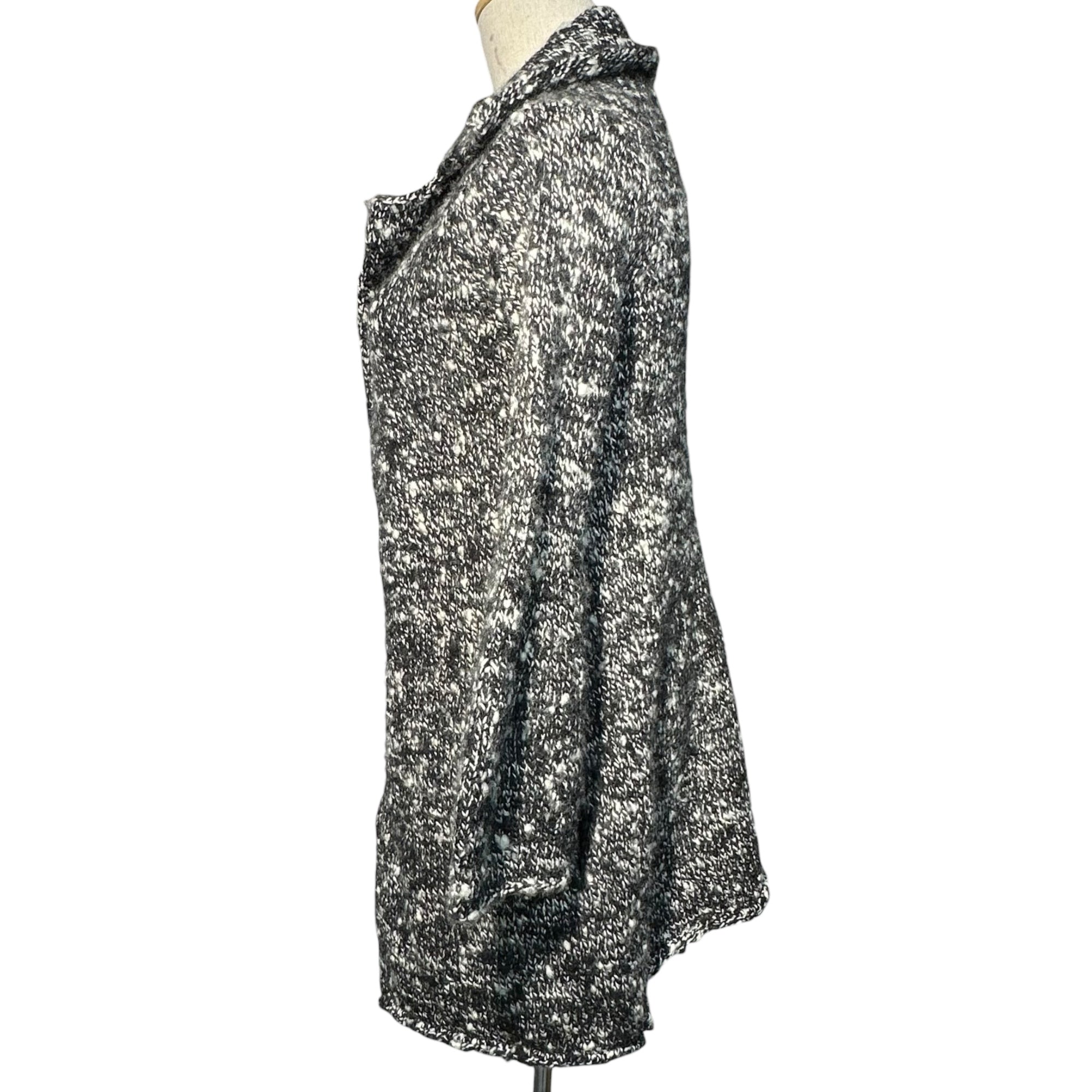 LIMI feu(リミフゥ)  Buttonless low gauge knit cardigan ボタンレス ローゲージ ニット カーディガン LU-K23-171 3(L程度) ブラック×ホワイト