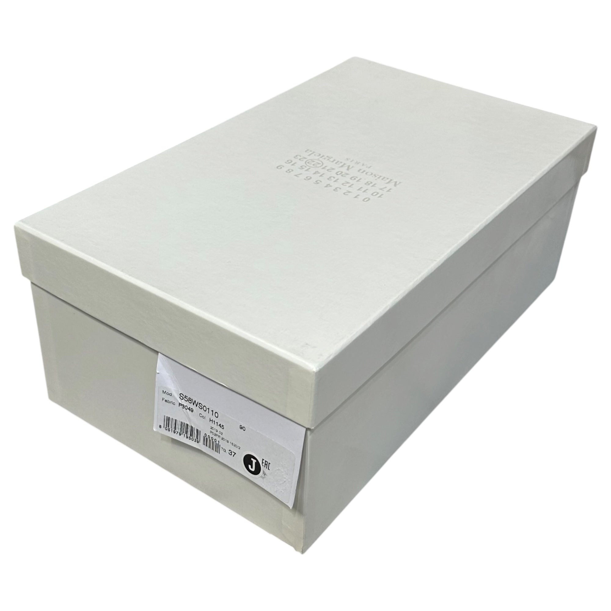 MAISON MARGIELA(メゾンマルジェラ) 2019AW TABI Canvas Sneakers 足袋 キャンバス スニーカー ペンキ S58WS0110 37(23.5～24.cm程度) ブラック×シルバー ローカット タビ