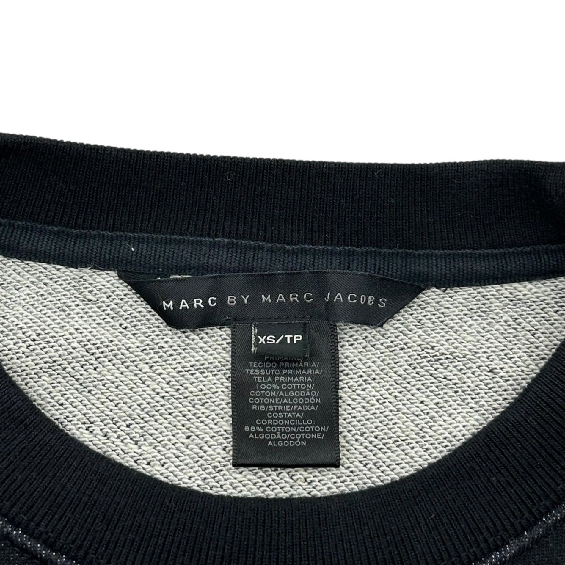 MARC by MARC JACOBS(マークバイマークジェイコブス) Velcro Gathered Sweatshirt S/S Dress ベルクロ ギャザー スウェット 半袖 ワンピース XS ブラック Y2K