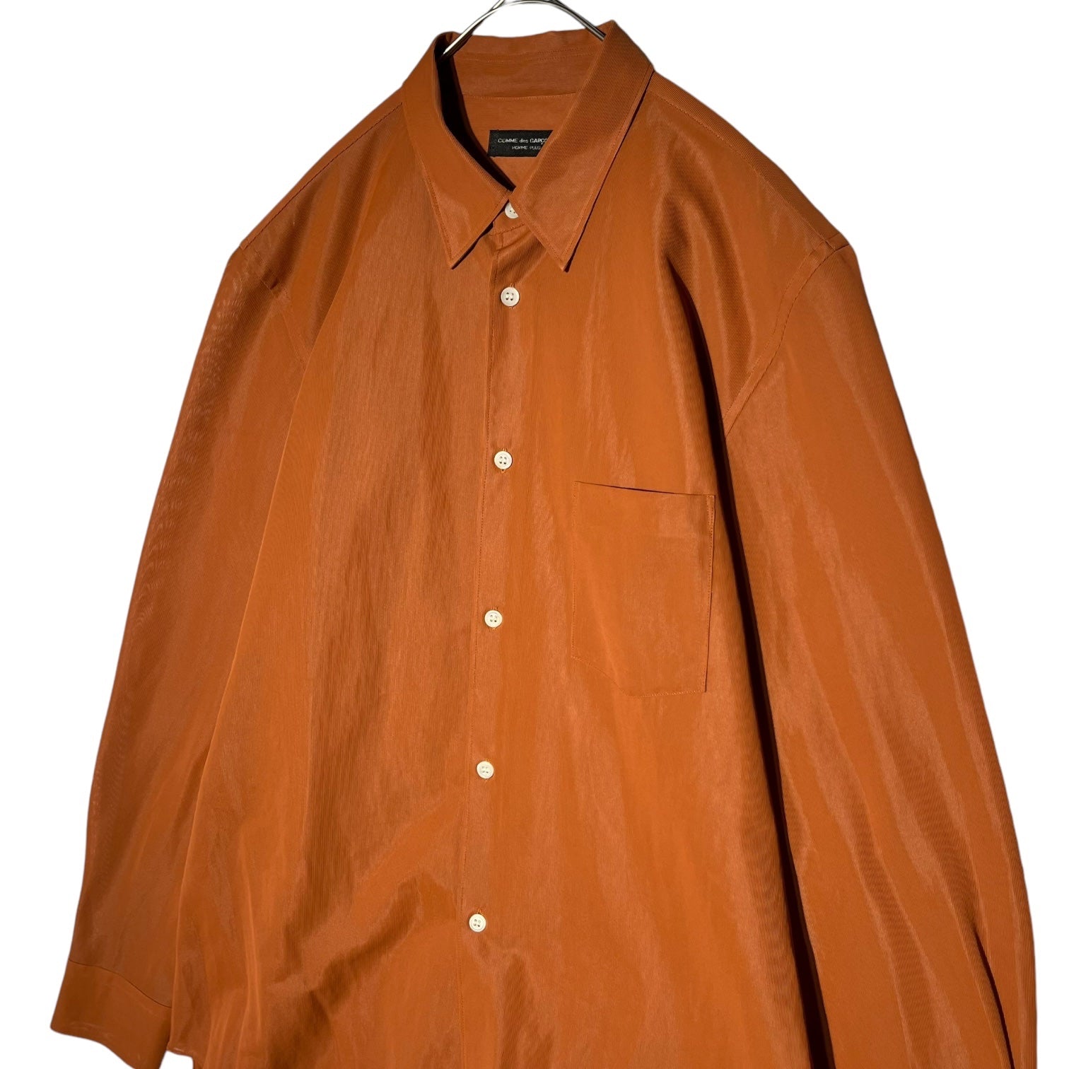 COMME des GARCONS HOMME PLUS(コムデギャルソンオムプリュス) 90~00's old sheer shirt オールド シアー シャツ 品質表示タグ印字消え FREE オレンジ