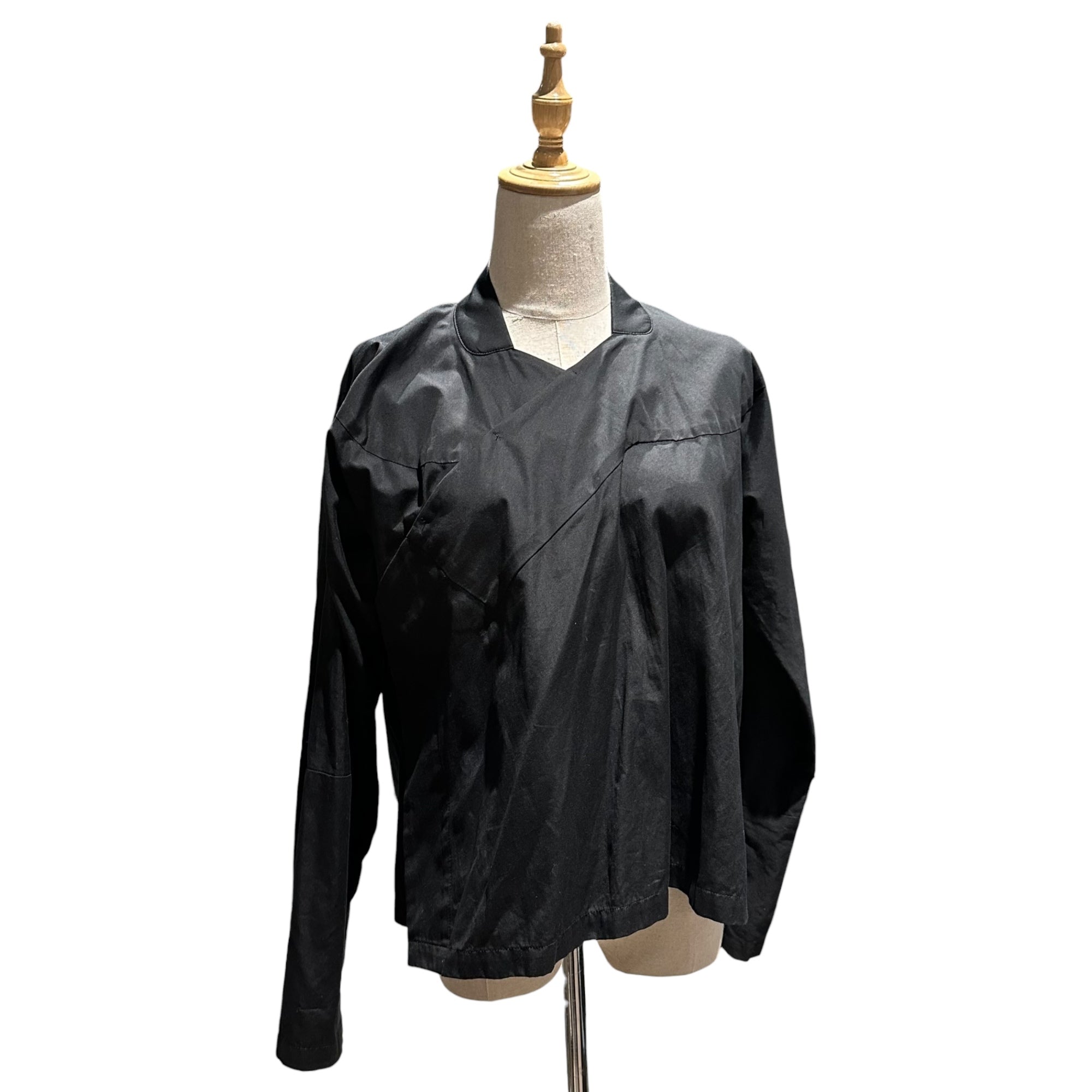 COMME des GARCONS COMME des GARCONS(コムデギャルソンコムデギャルソン) 21AW Cotton Asymmetrical Snap Button Blouse コットン アシンメトリー スナップボタン ブラウス RH-B022 S ブラック AD2021