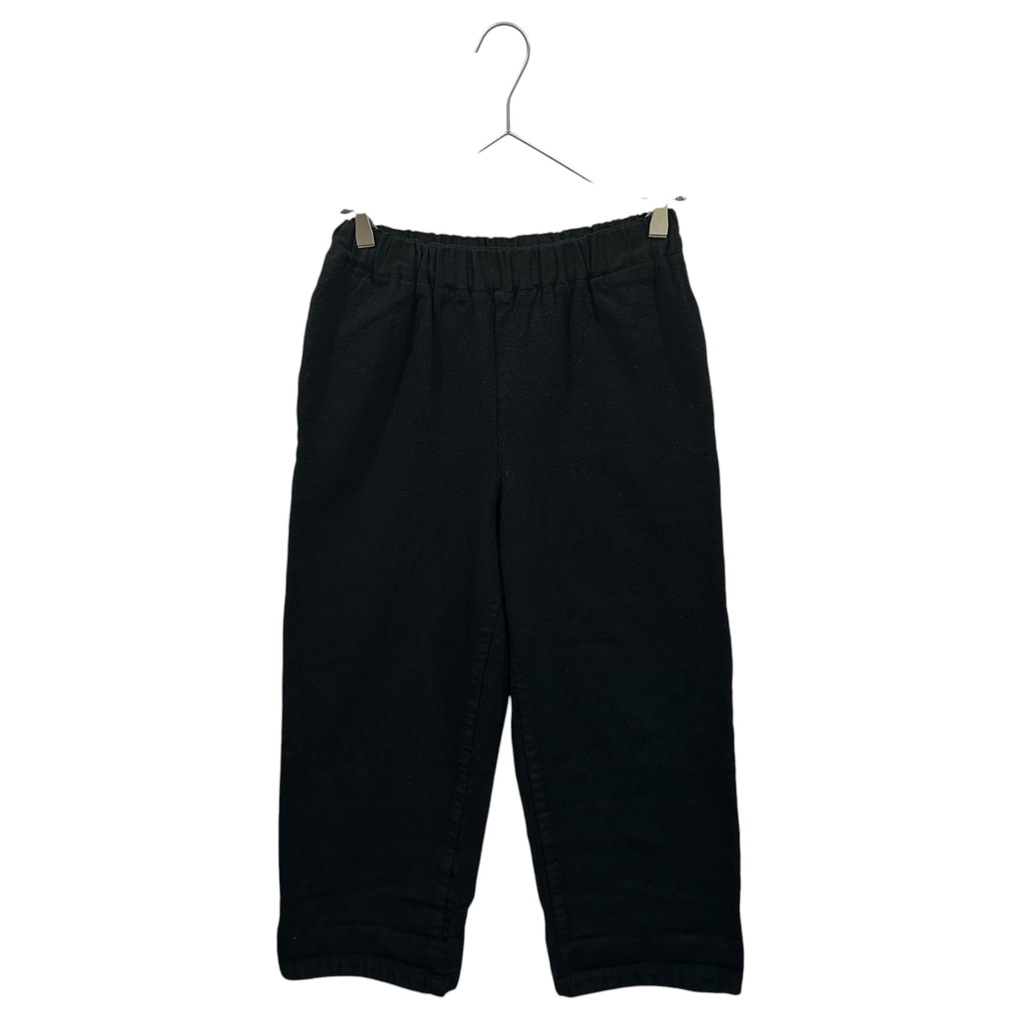 robe de chambre COMME des GARCONS(ローブドシャンブルコムデギャルソン) 1999AW Velour-Trimmed Wool Felted Wide Straight-Leg Pants ベロア サイドライン ウール 縮絨 ワイド ストレート パンツ RP-040190 FREE ブラック AD1999 90's 男性着用可能