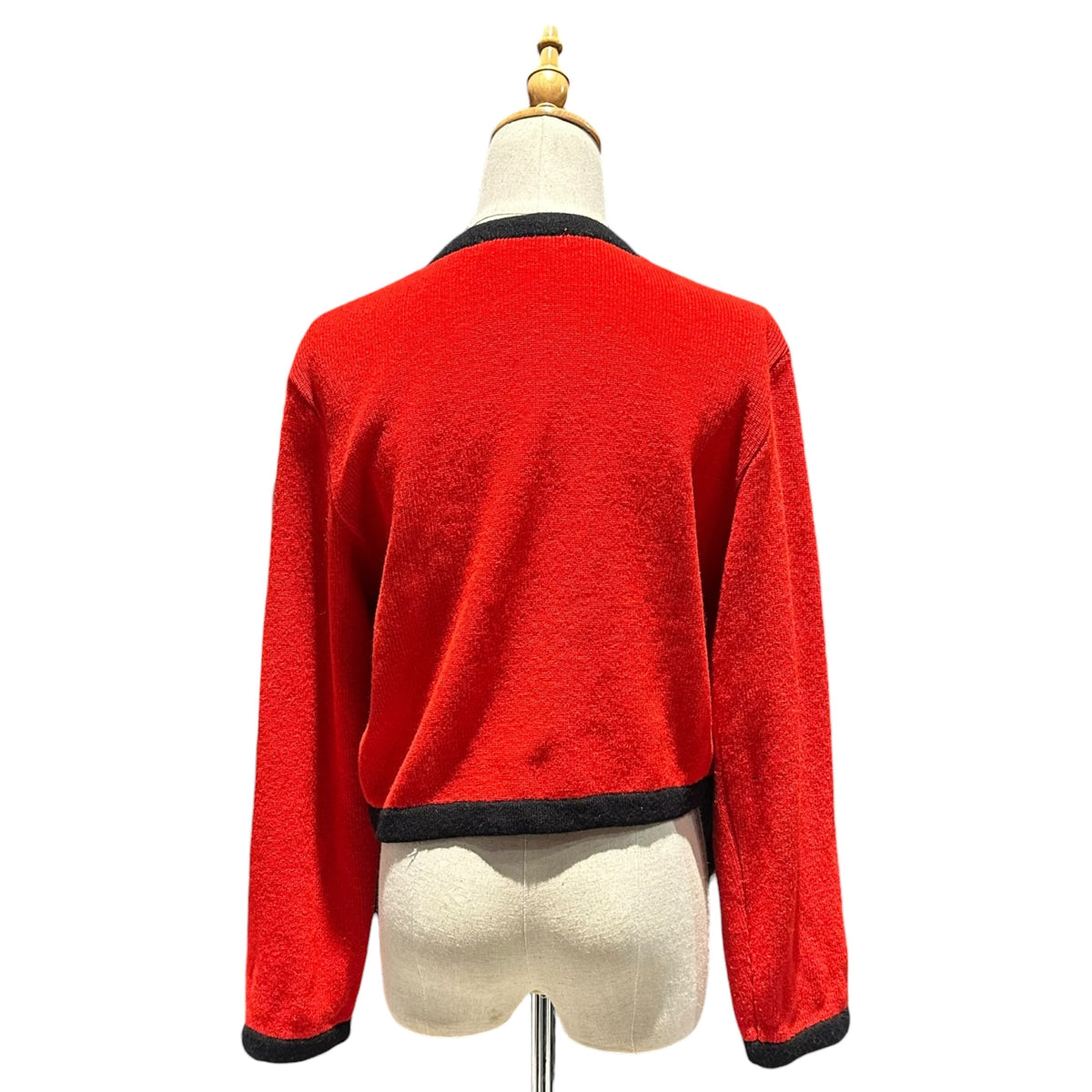 COMME des GARCONS(コムデギャルソン) 1988 Red is Black Piping No-Collar Buttonless Knit Jacket パイピング ノーカラー ボタンレス ニット ジャケット GN-050150 FREE レッド×ブラック AD1988 80s アーカイブ レッドイズブラック期