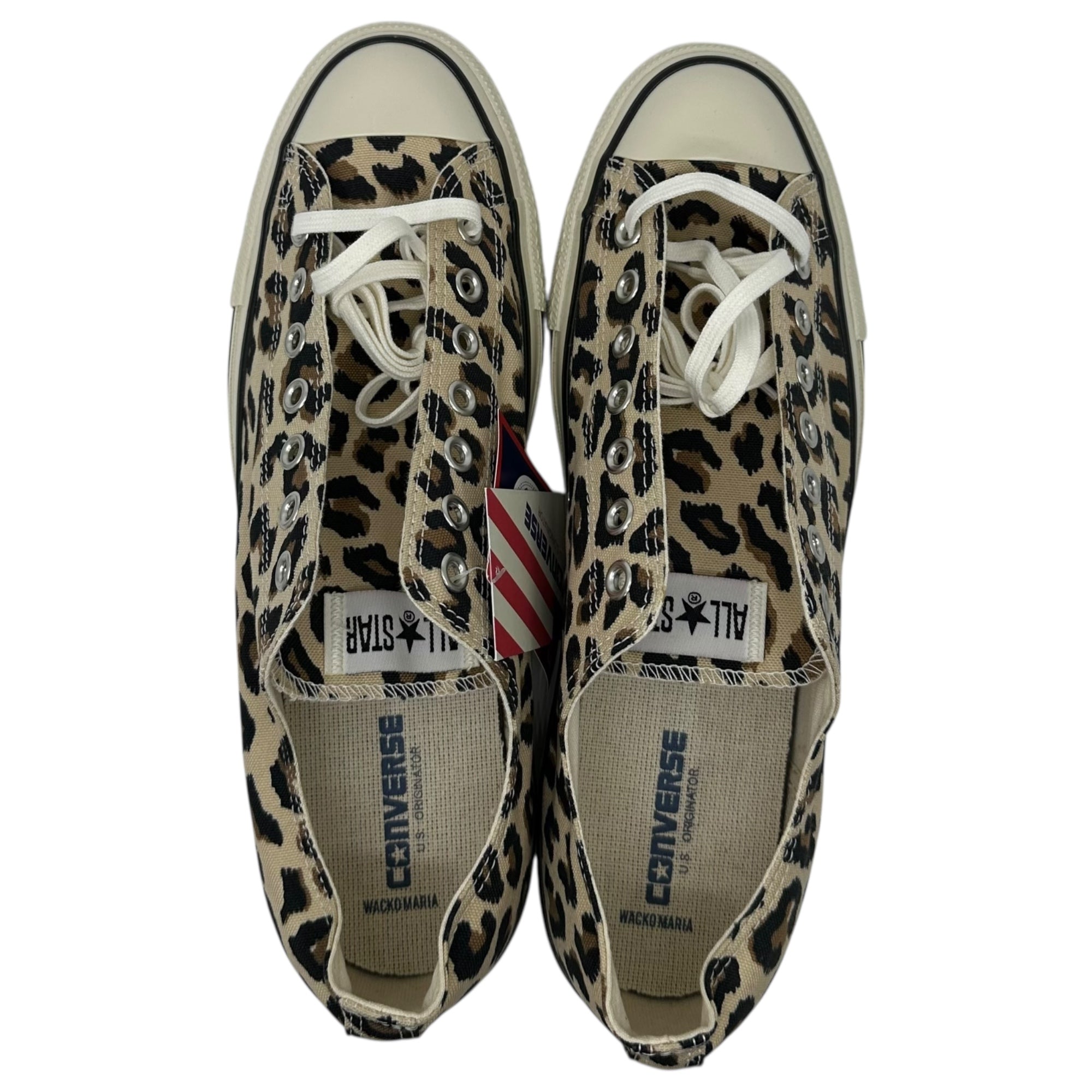 CONVERSE×WACKO MARIA(ワコマリア×コンバース) 24SS ALL STAR US OX / WM LEOPARD オールスター レオパード 1SD803 30cm ベージュ×ブラウン コラボ スニーカー