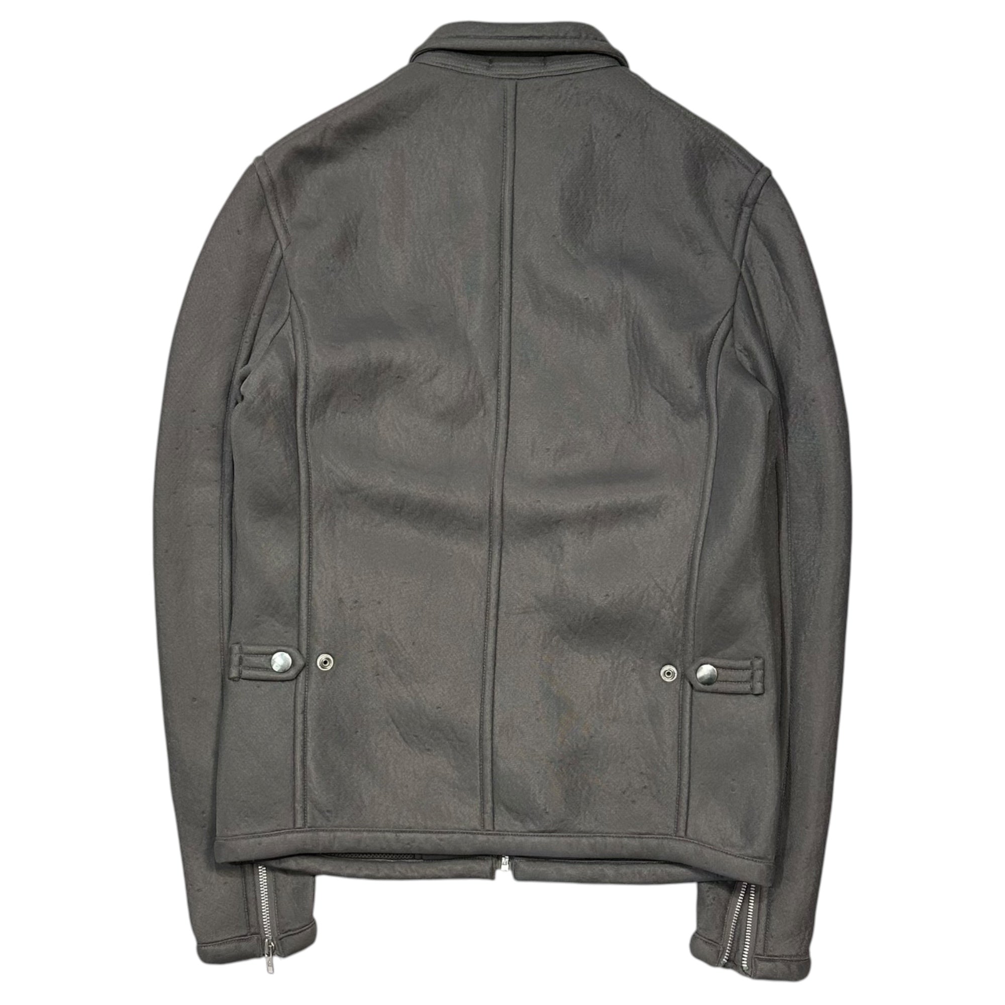 COMME des GARCONS HOMME(コムデギャルソンオム) 1999AW Polyester-Bonded Single Rider Jacket ポリエステル ボンディング シングル ライダース ジャケット HJ-100840 M グレー 90's 90年代 AD1999