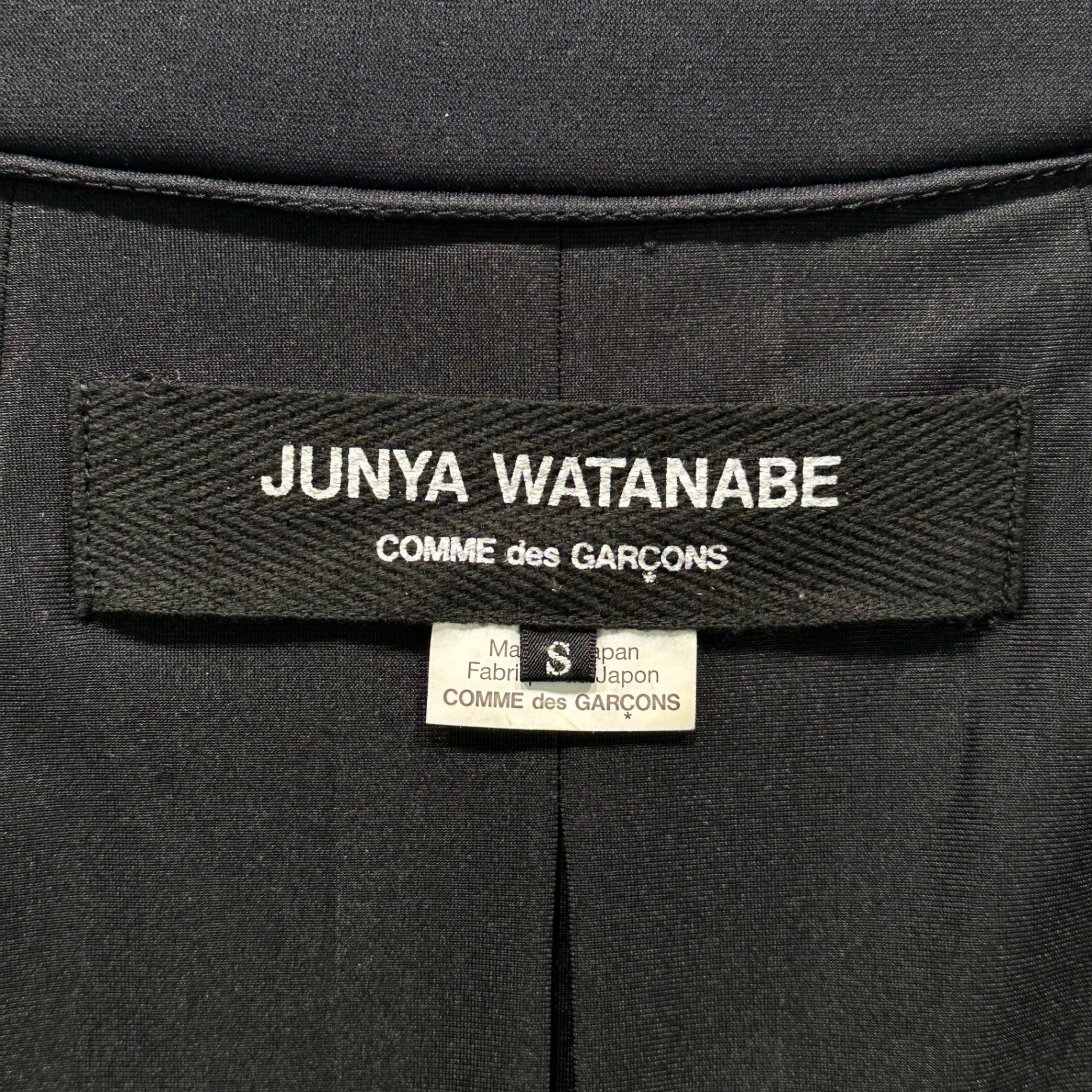 COMME des GARCONS JUNYA WATANABE(コムデギャルソンジュンヤワタナベ) 16AW Bonding Zip-Up Riders Jacket ボンディング ジップアップ ライダース  ジャケット JR-J007 M ブラック AD2016 男性着用可能