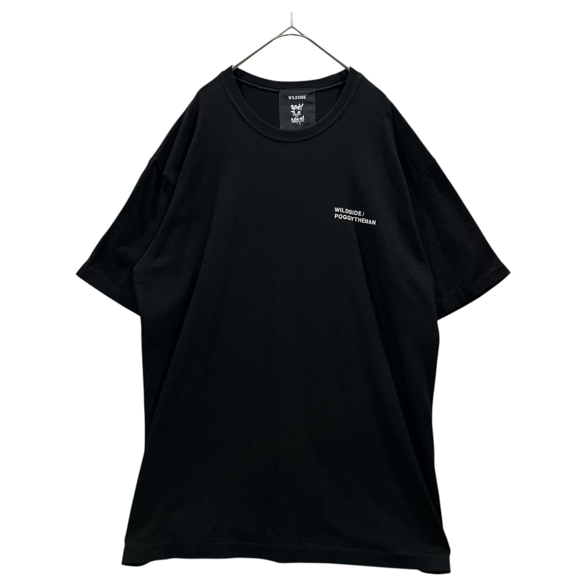 WILDSIDE YOHJI YAMAMOTO(ワイルドサイドヨウジヤマモト) 23AW S/S T-shirt with a small logo on the chest 胸 ワンポイントロゴ 半袖 Tシャツ 表記消(L程度) ブラック×ホワイト