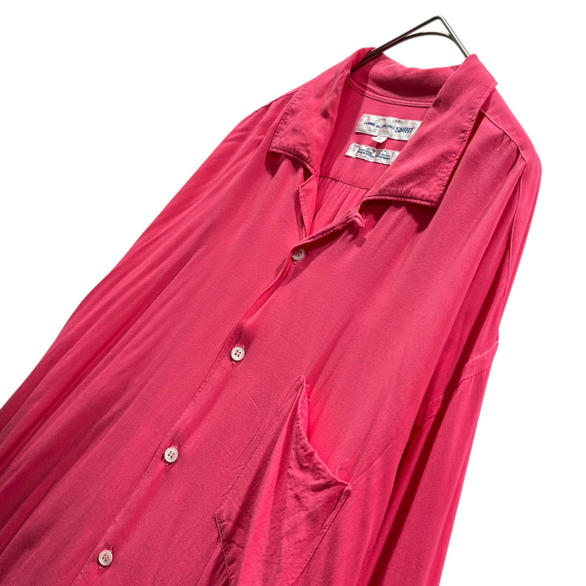 COMME des GARCONS SHIRT(コムデギャルソンシャツ) Open-collar Rayon L/S Shirt オープンカラー レーヨン 長袖 シャツ X ショッキングピンク 開襟