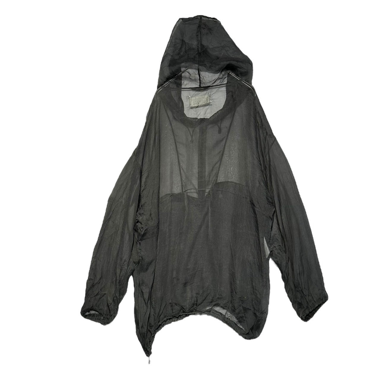 MAISON MARGIELA(メゾンマルジェラ) 17SS See-through anorak hoodie シースルー アノラック パーカー S51AM0223 表記無し(M程度) ブラック シアー プルオーバー パーカー ジャケット