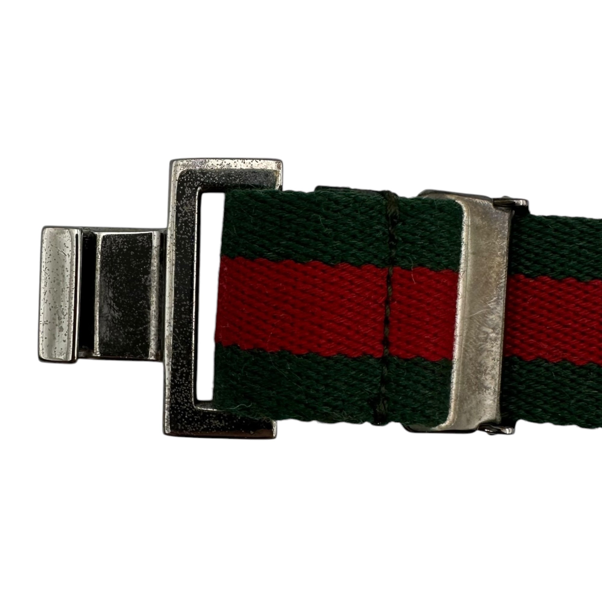 GUCCI(グッチ) 2000's Gucci Web Stripe waist belt シェリーライン ウエスト ベルト グリーン×レッド