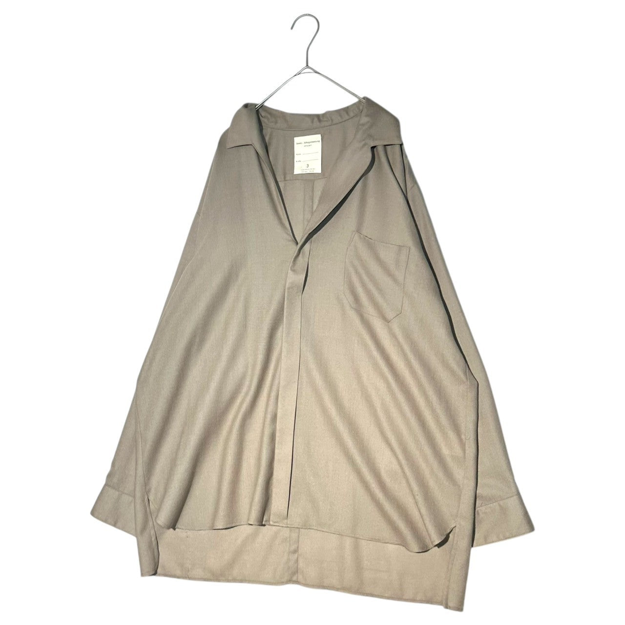 3(san)洋装店(サンヨウソウテン) Open collar double-breasted wool vintage nuance shirt オープンカラー 比翼 ウール ヴィンテージ ニュアンス シャツ 3-03 L程度 モカブラウン