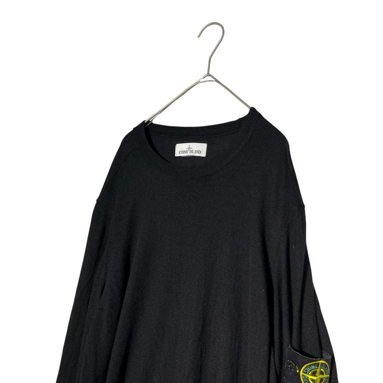 STONE ISLAND(ストーンアイランド) 21AW High gauge crew neck knit ハイゲージ クルーネック ニット 7515526C4 XL ブラック