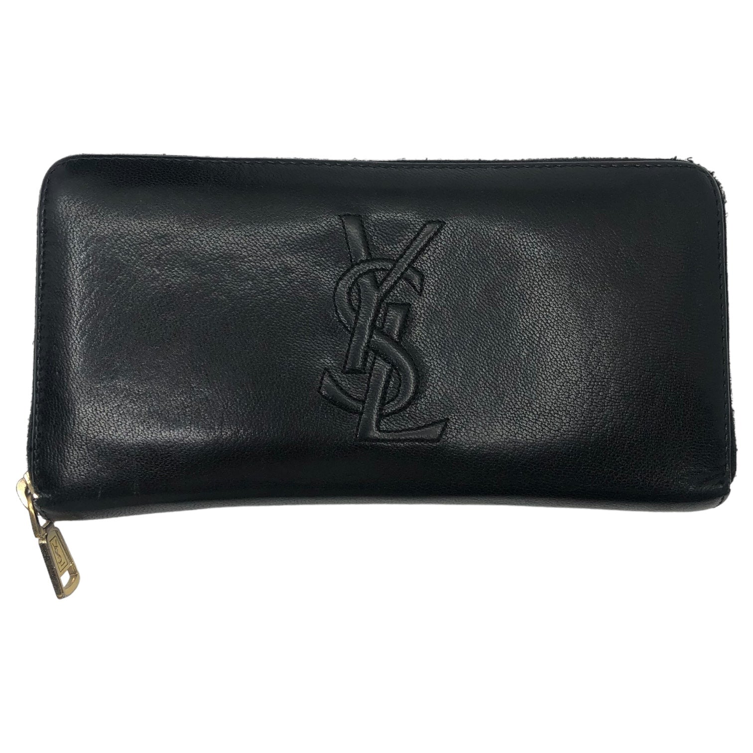 YVES SAINT LAURENT(イヴサンローラン) Logo round zipper leather long wallet ロゴ ラウンド ファスナー 長財布 352904 ブラック