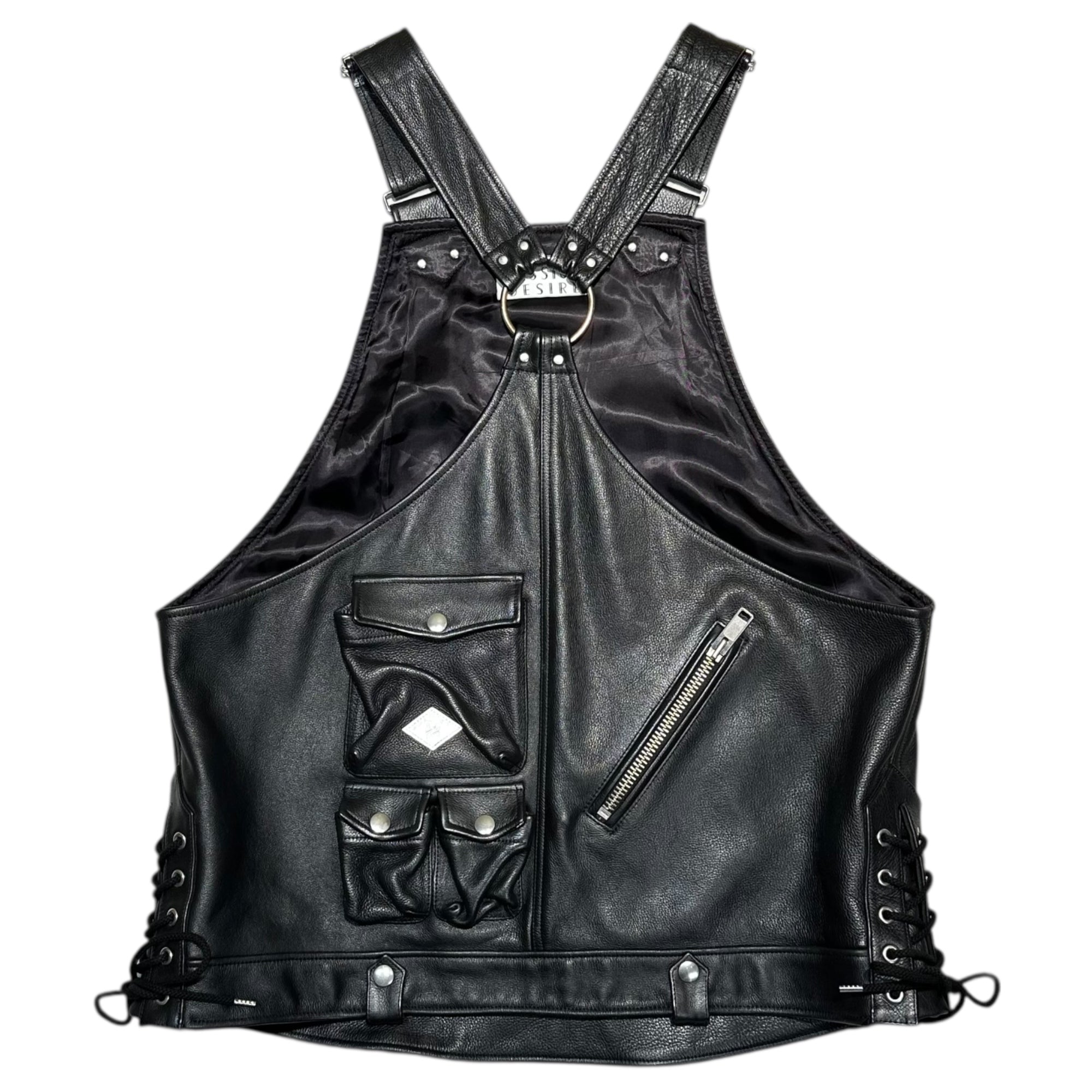 el conductorH(コンダクター) 22AW Bondage Leather Vest ボンテージ レザー ベスト PD22AJ06 2(実寸XL程度) ブラック 22AW LOOK着用品