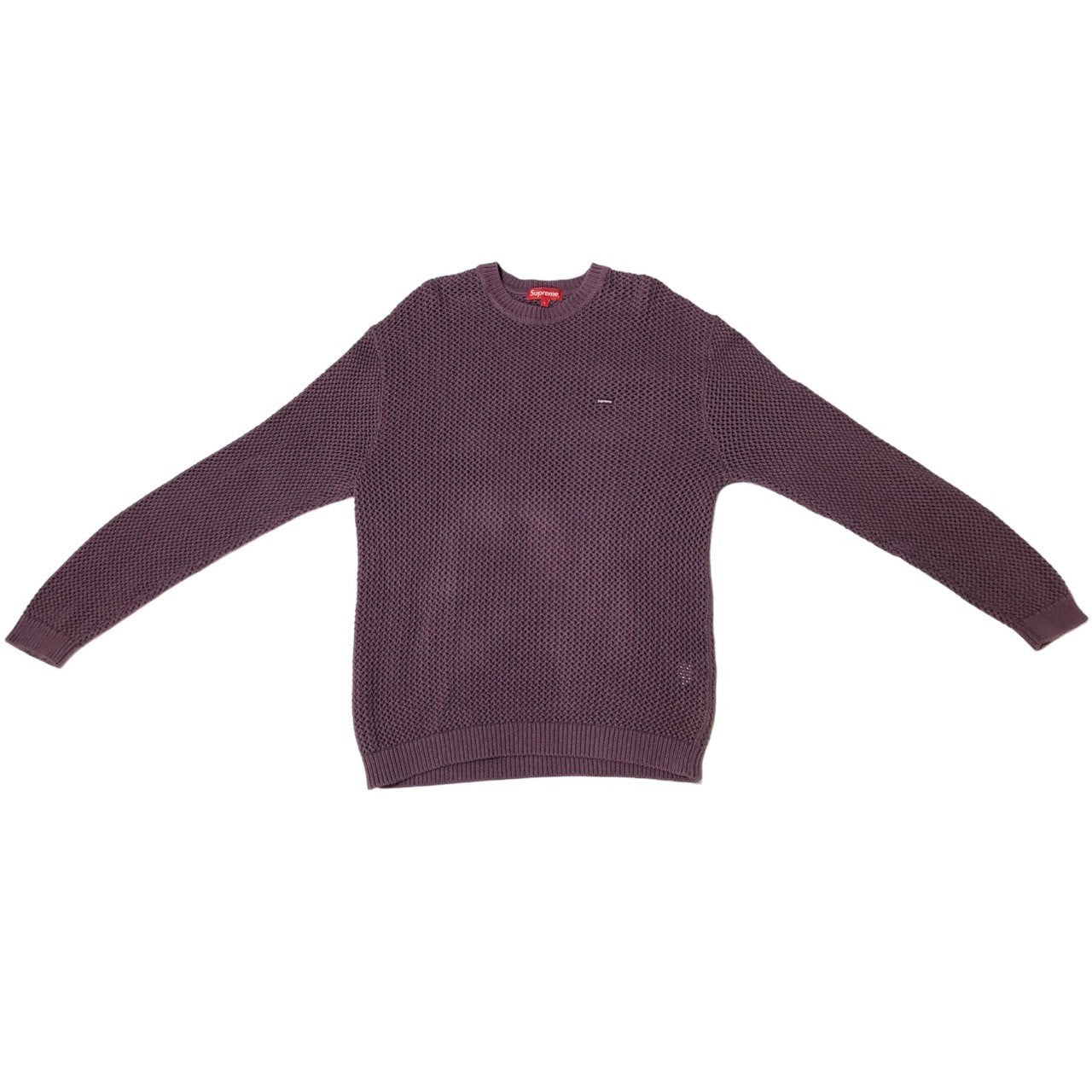 SUPREME(シュプリーム) 22SS Open Knit Small Box Sweater ニット スモール ロゴ スウェット メッシュ L パープル