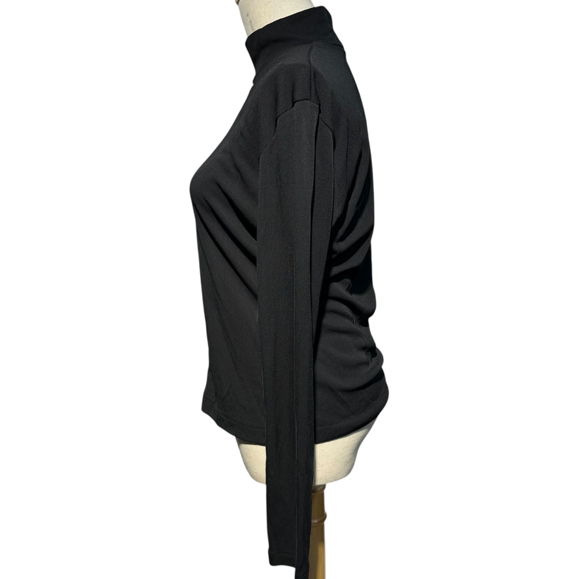 Y's(ワイズ) Center Zip Pullover Sheer Top センター ジップ プルオーバー シアー トップ YL-T64-906 表記無(M程度) ブラック カットソー モックネック