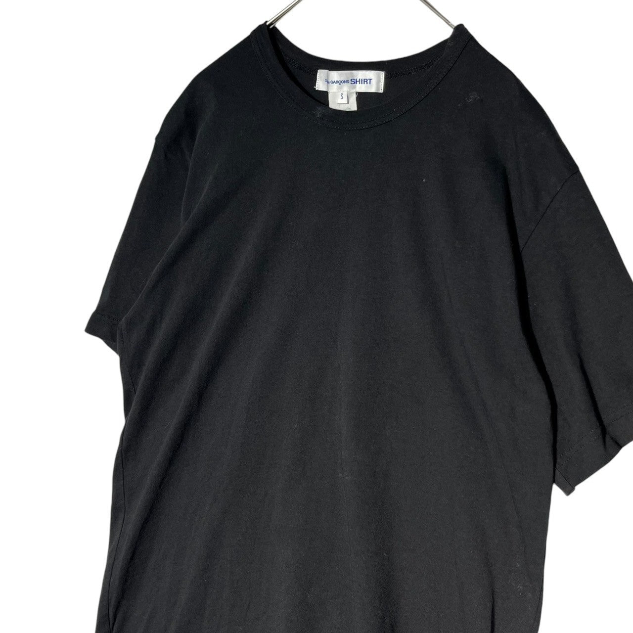 COMME des GARCONS SHIRT(コムデギャルソンシャツ) Front and back asymmetric T-shirt 前後 アシンメトリー Tシャツ S24105 S ブラック