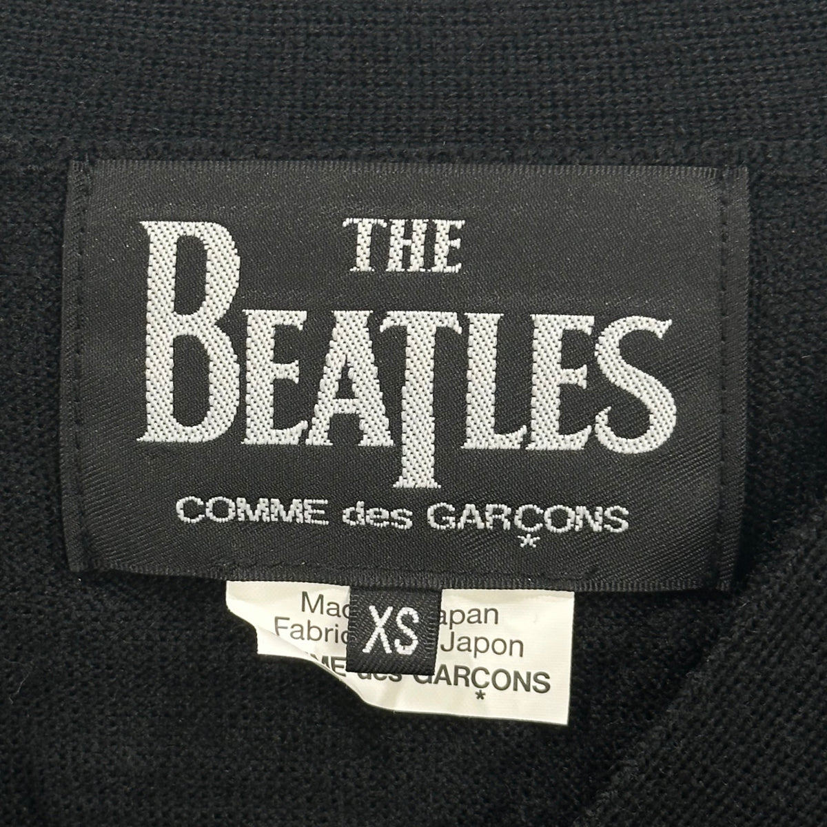 THE BEATLES COMME des GARCONS(ザビートルズコムデギャルソン) 2015AW Double Apple Wool-Acrylic Knit Cardigan ダブルアップル ウール アクリル ニット カーディガン VP-N001 XS ブラック×グリーン AD2015