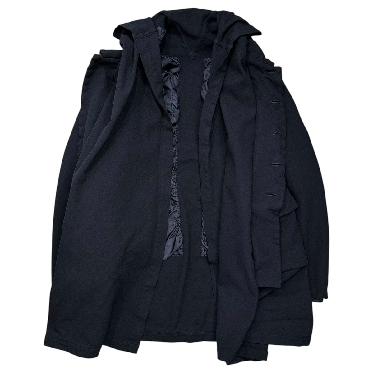 COMME des GARCONS COMME des GARCONS(コムデギャルソンコムデギャルソン) 2012AW Polyester Shrink Layered Round-Collar 5B Jacket ポリエステル縮絨 レイヤード 丸襟 5B ジャケット RJ-C015 XS ネイビー AD2012