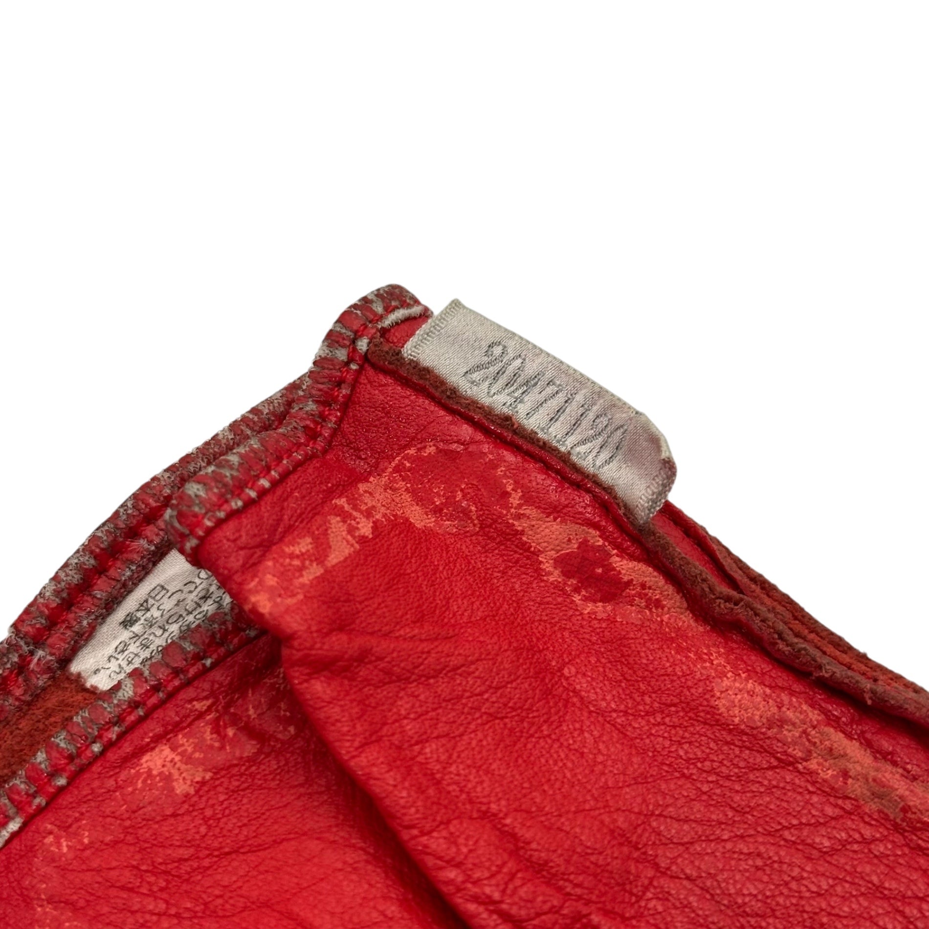 20471120(トゥーオーフォーセブンワンワントゥーオー) 97SS "IBO" Rubber Coated Leather Gloves イボ ラバー コーティング レザー グローブ レッド 90's 90年代 トライヴェンティ 手袋