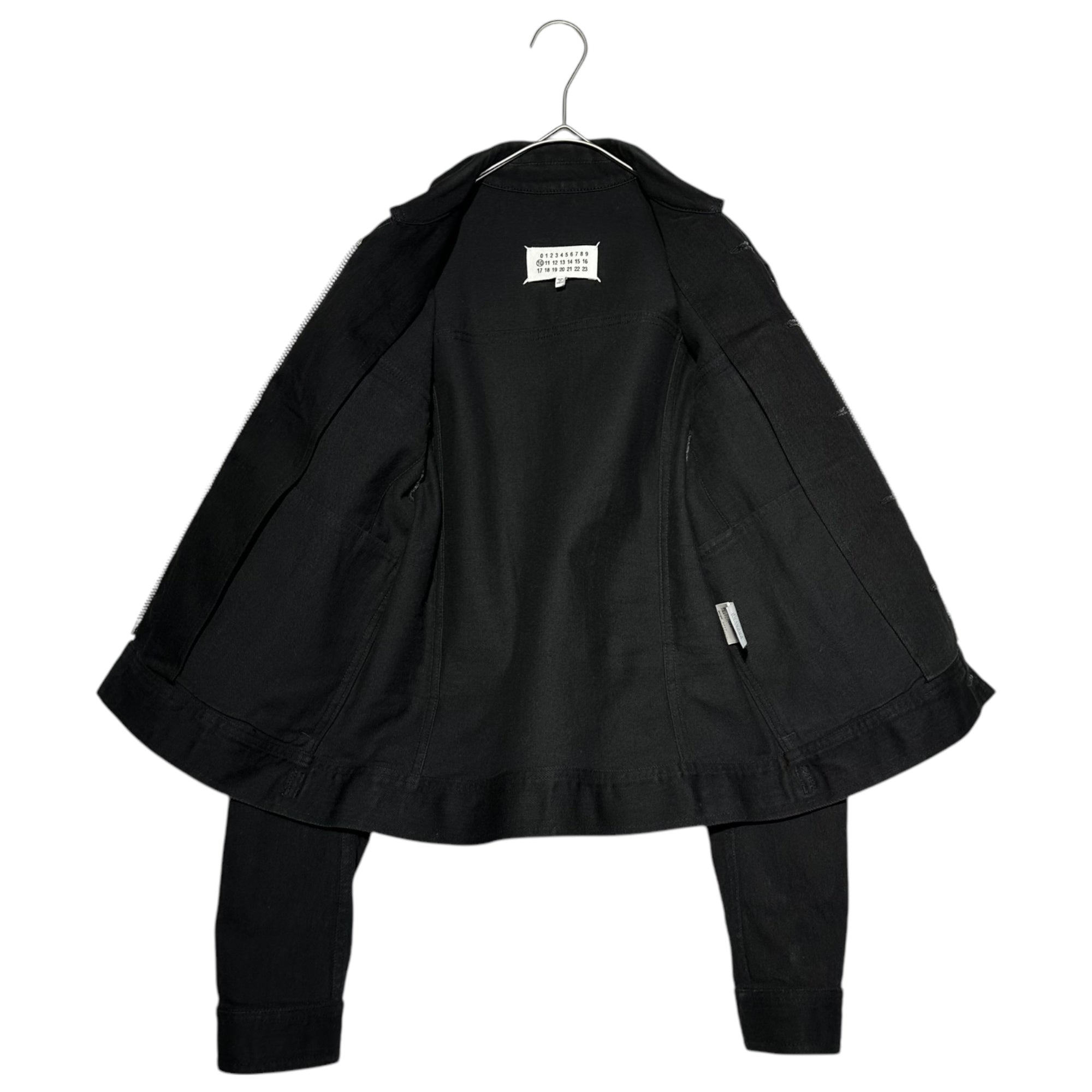 MAISON MARGIELA(メゾンマルジェラ) 16AW Buttonless zip-up trucker jacket ボタンレス ジップアップ トラッカー ジャケット S50AM0270 48(M程度) ブラック デニム