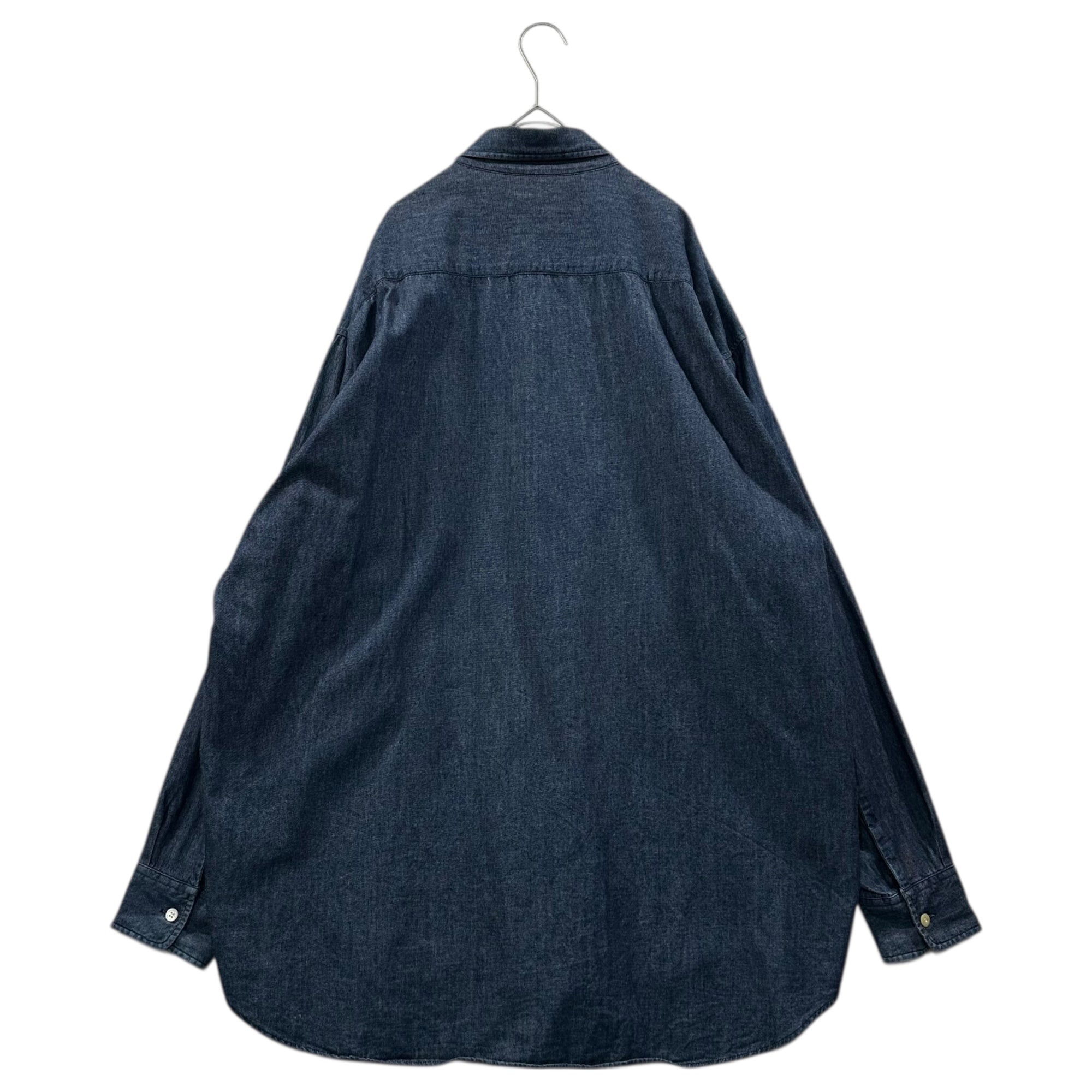 GOODENOUGH(グッドイナフ) 90's Chambray BD Sleeve Logo Shirt シャンブレー 袖ロゴ ボタンダウン シャツ 表記無(L程度) インディゴ