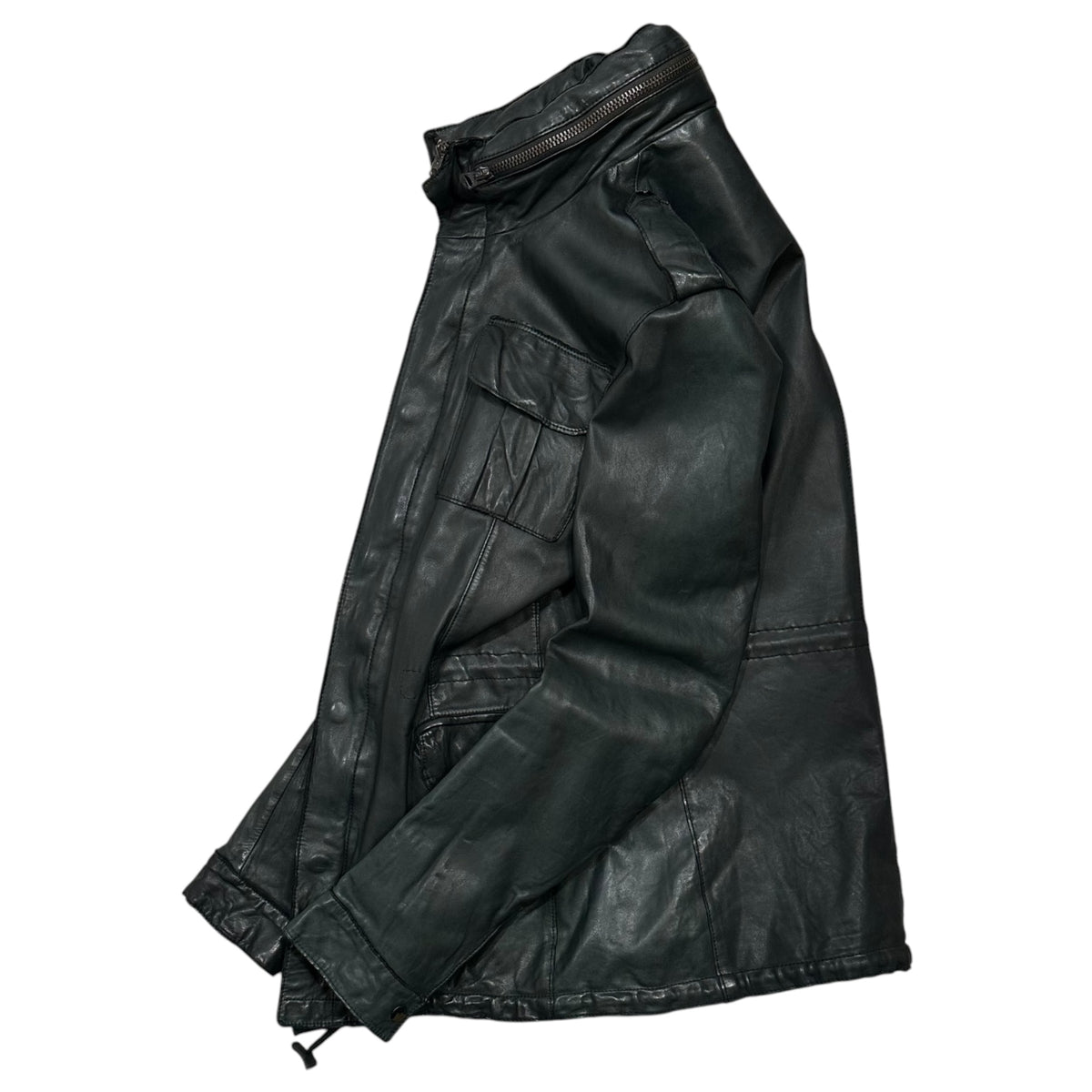 SISSI(シシー) M65-Type Cow-Leather Jacket M65 タイプ カウ レザー ジャケット S ブラック