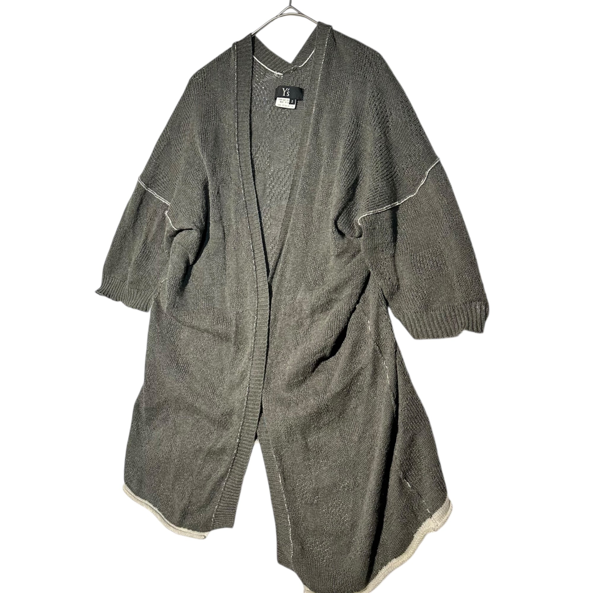 Y's(ワイズ) Shaped Sleeveless Cotton Knit Dress 変形 ノースリーブ コットン ニット ワンピース YO-K05-070 2 グレー サロペット