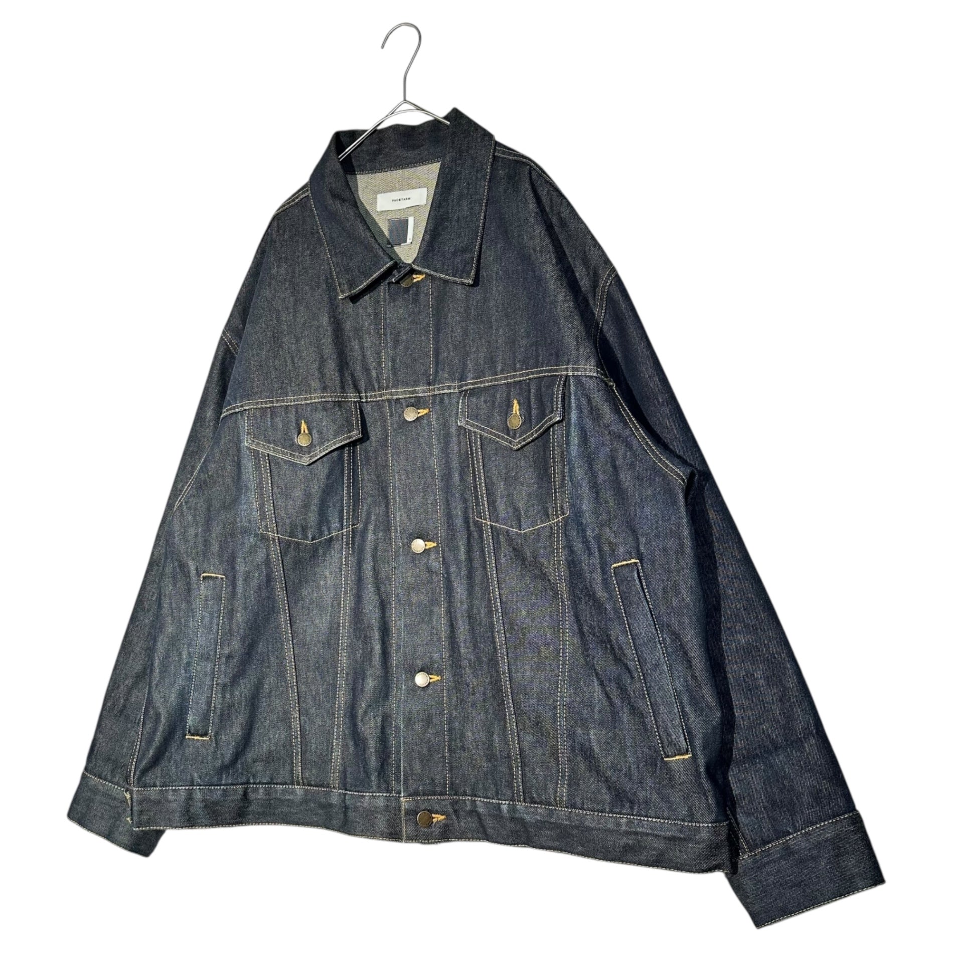 FACETASM(ファセッタズム) RIB DENIM JACKET リブ デニム ジャケット ZUK-6220-06 3 インディゴ 著名人着用モデル トラッカー