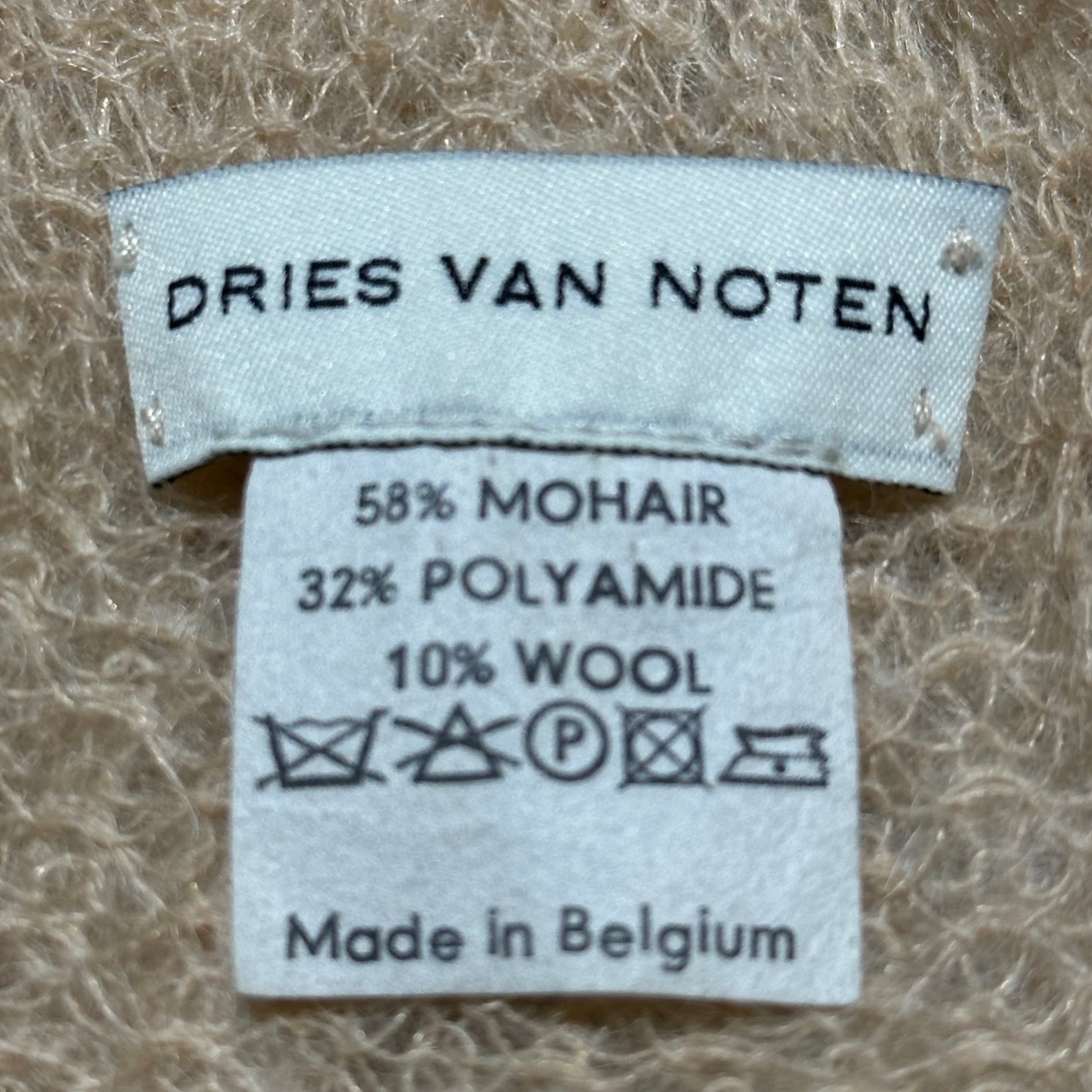 DRIES VAN NOTEN(ドリスヴァンノッテン) Mohair Mesh Scarf モヘア メッシュ マフラー ライトピンク