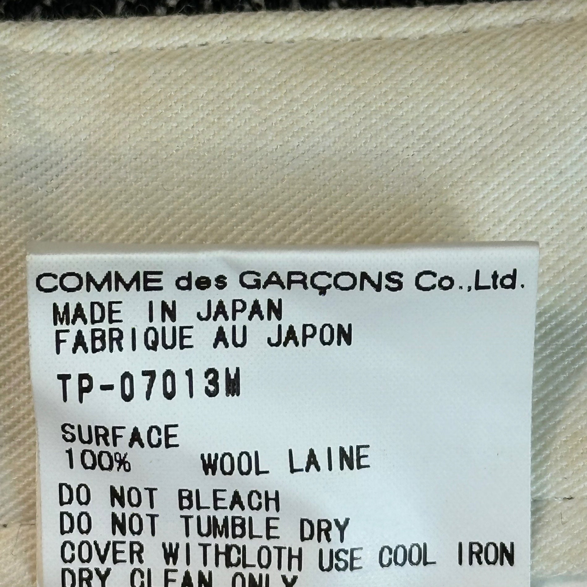 tricot COMME des GARCONS(トリココムデギャルソン) 00AW Tweed 7/10-Length Stitched Pants ツイード 7分丈 ステッチ パンツ TP-07013 M ブラック