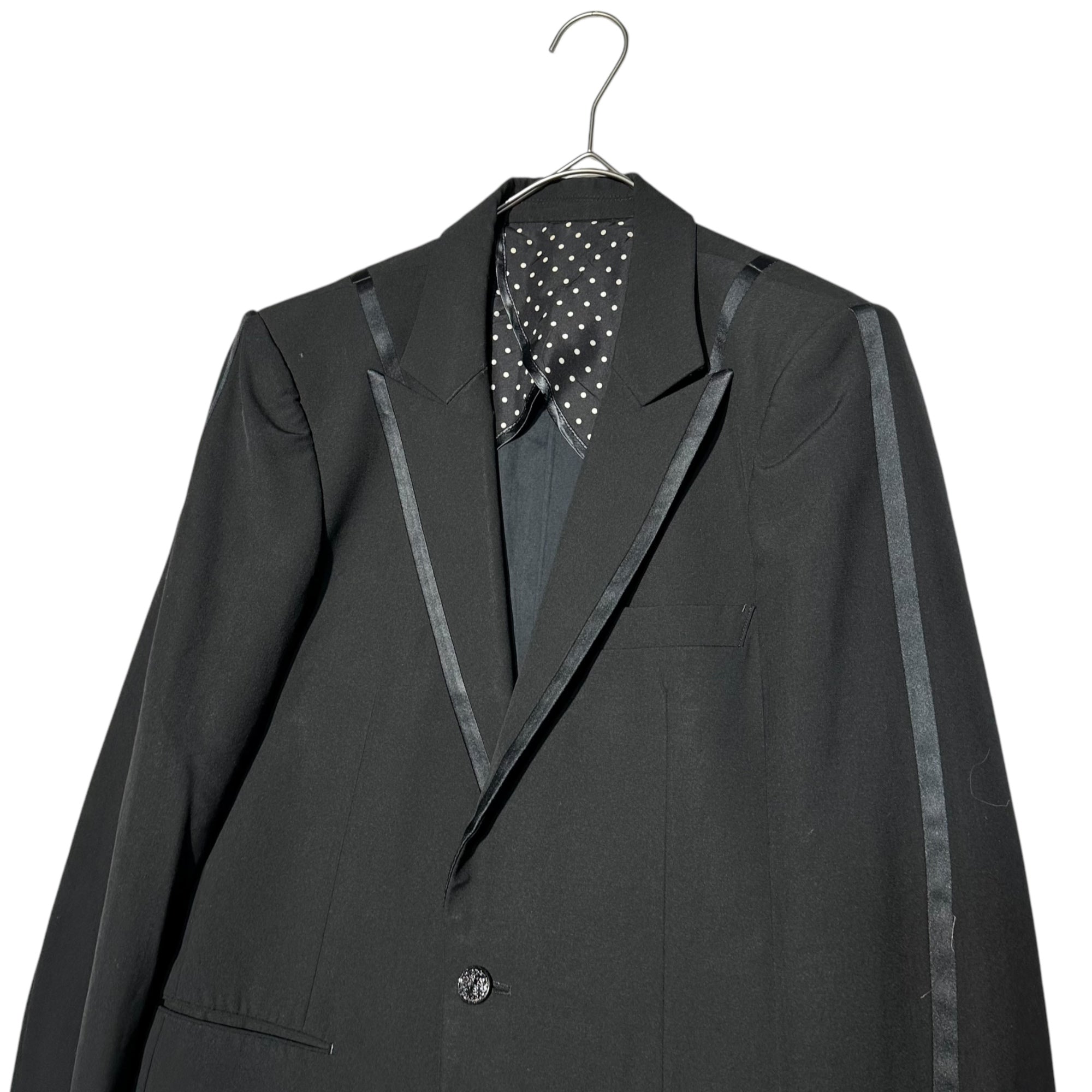 NUMBER (N)INE(ナンバーナイン) Internal Dot One Button Tape Tailored Jacket 内側ドット 1ボタン テープ テーラード ジャケット 宮下期 2(S) ブラック