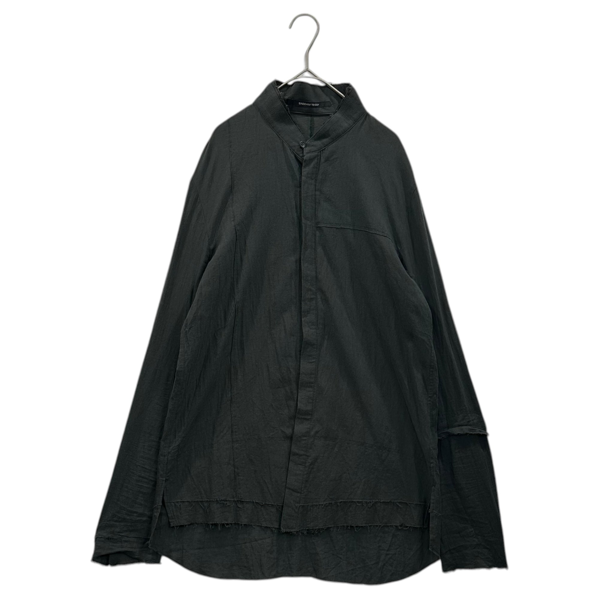 SADDAM TEISSY(サダムテイシー) Silk Cotton Cut Off Shirt シルク コットン カットオフ シャツ ST102-0038S 2 ダークグリーン