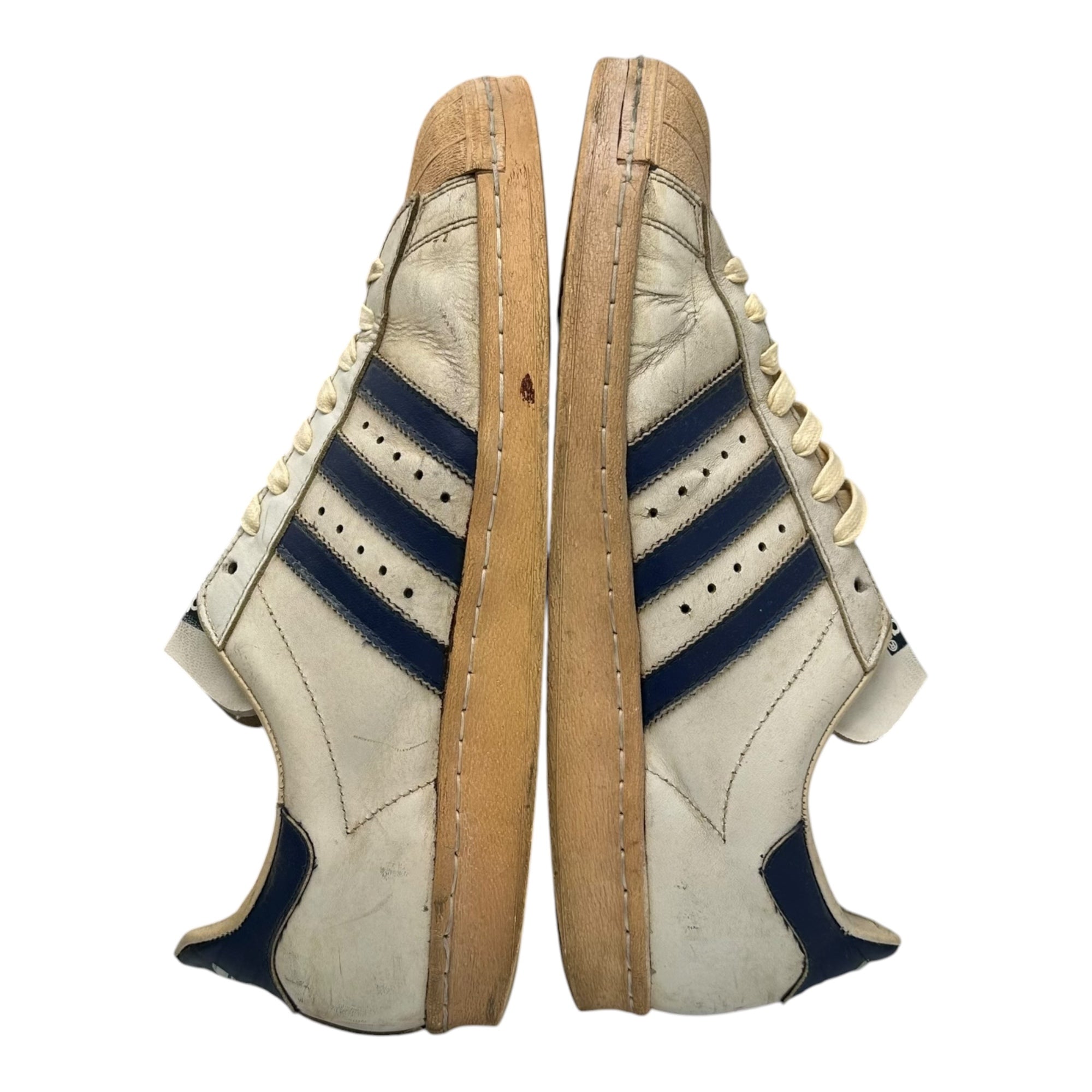 adidas(アディダス) 80's SUPER STAR Low-cut sneakers 80年代 ローカット スーパースター ローカット スニーカー 11 1/2(29.5cm程度) ホワイト×ネイビー 稀少 フランス製