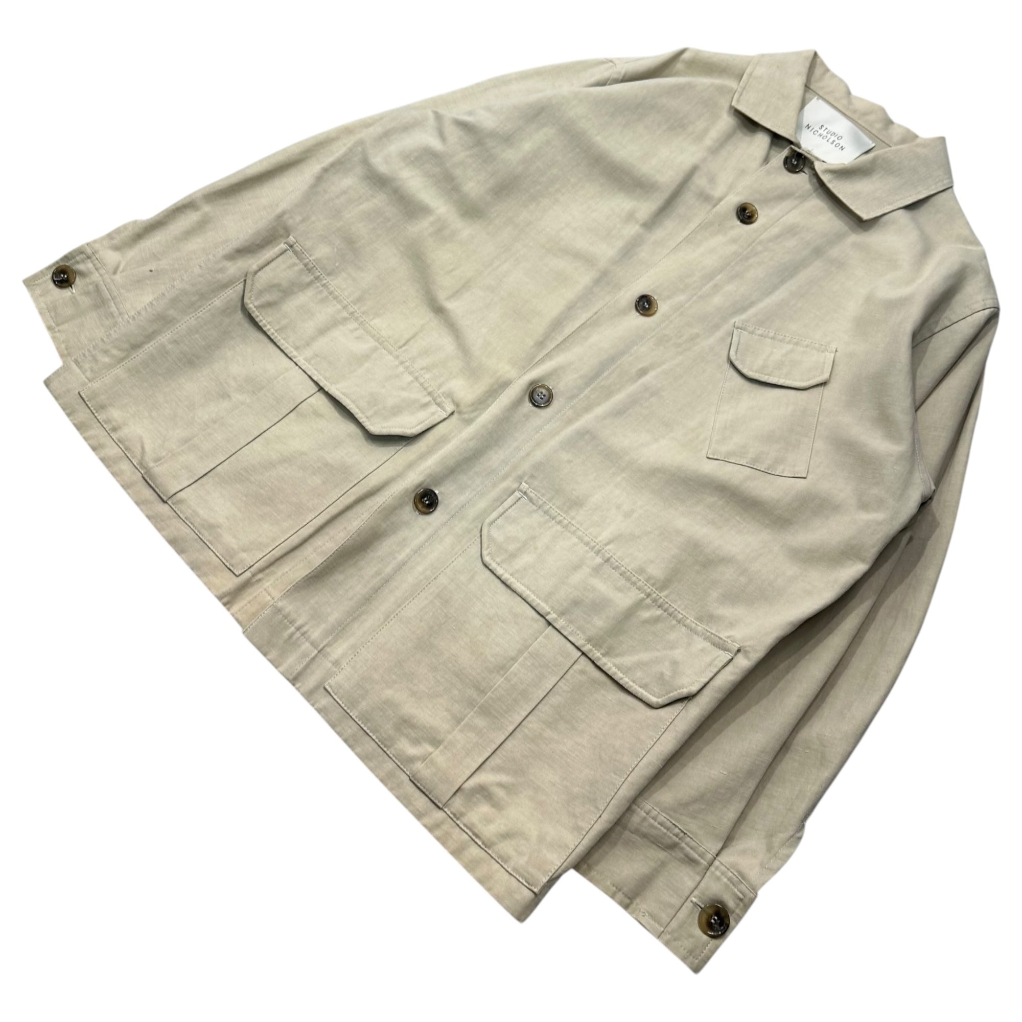 STUDIO NICHOLSON(スタジオニコルソン) MODERN WASHED BDU JACKET モダン ウォッシュド ジャケット SN-284 S ベージュ カバーオール ワーク