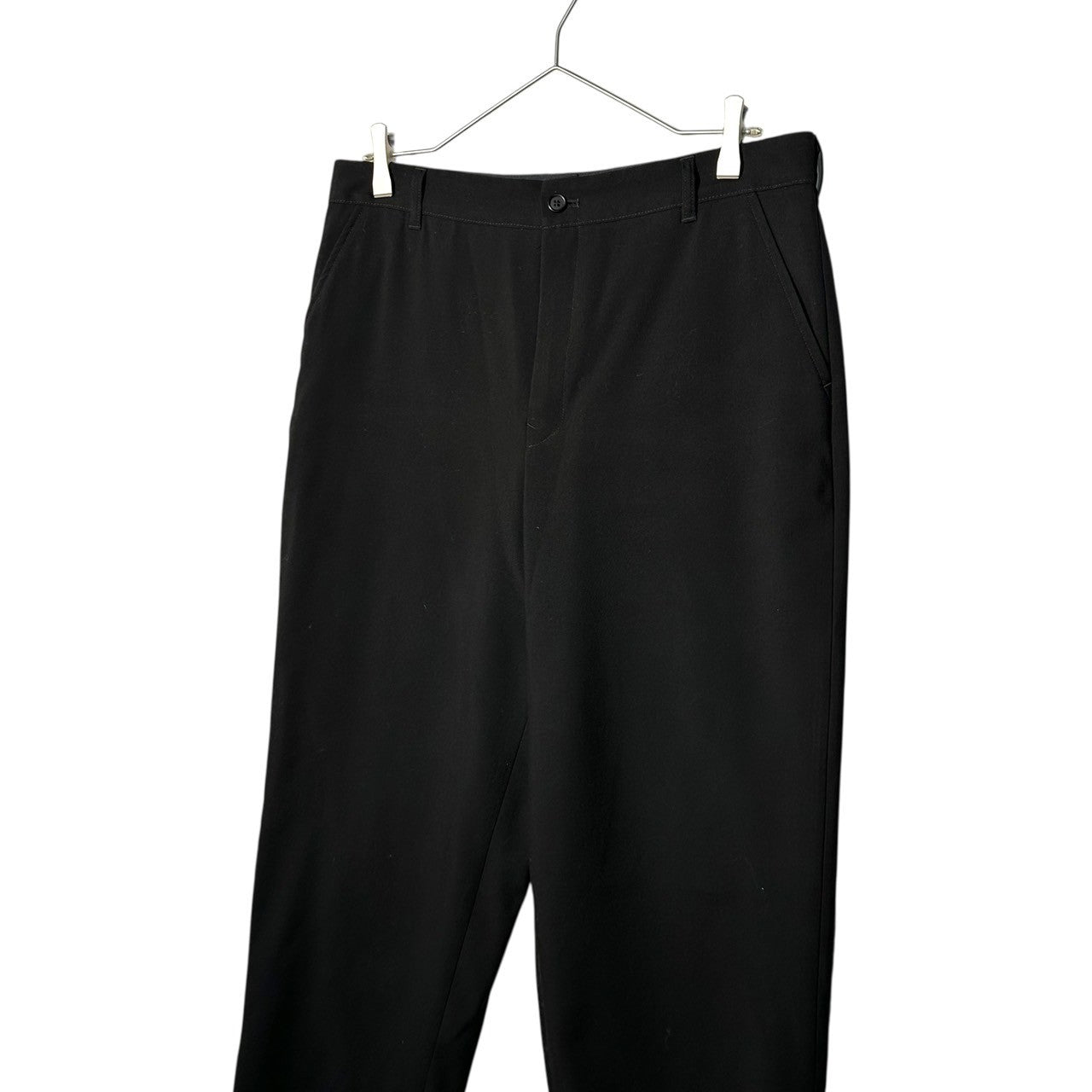 REGULATION Yohji Yamamoto(レギュレーション ヨウジヤマモト) 24SS Lace-up tapered wide slacks with lace-up hems 裾 レースアップ テーパード ワイド スラックス FS-P55-101 3(L程度) ブラック
