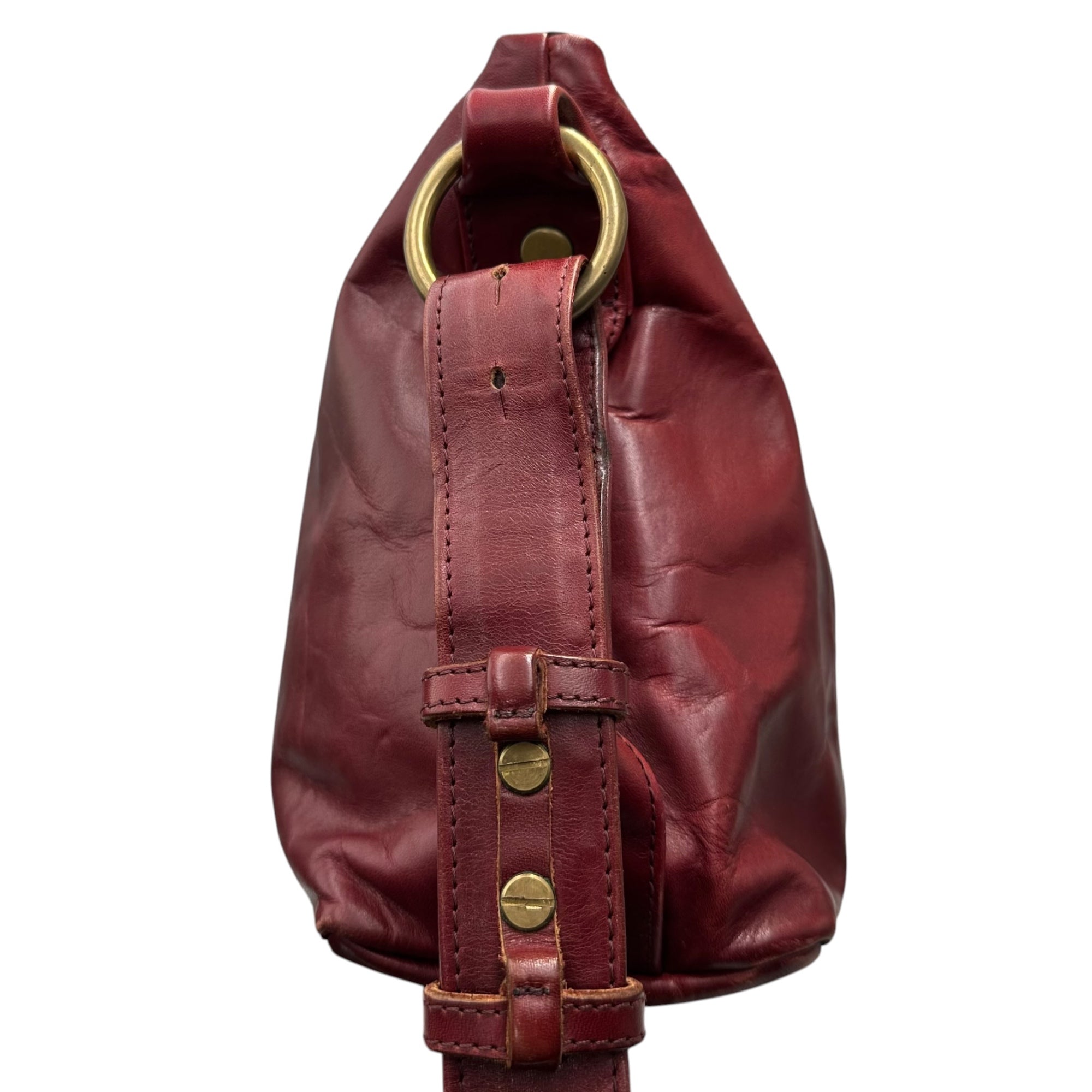 cornelian taurus(コーネリアンタウラス) 2Way Panel Leather Shoulder Bag - Cowhide パネル レザー ショルダー バッグ ハウハイド ボルドー by daisuke iwanaga