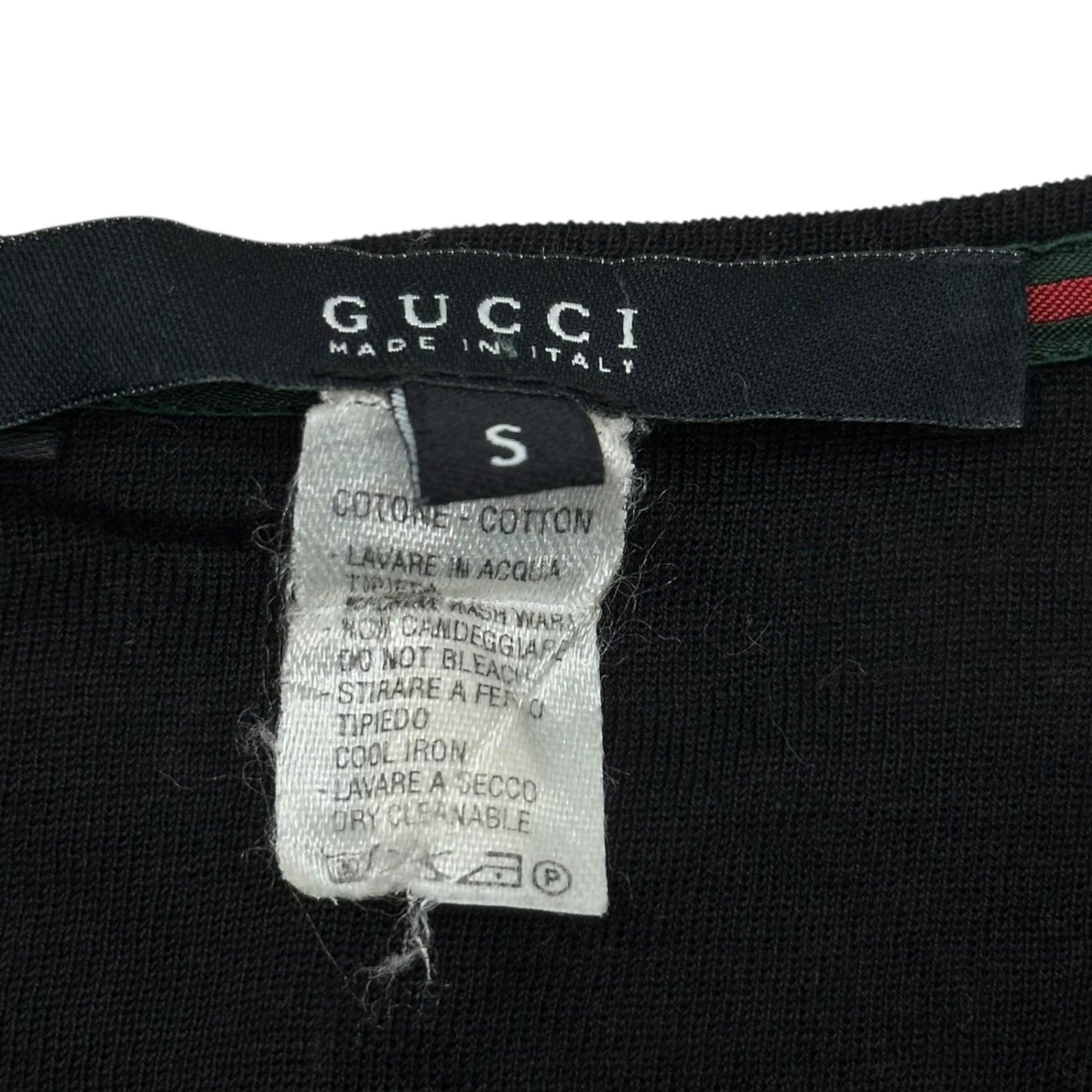 GUCCI(グッチ) V-neck Short Sleeve Knit Sewn Cut and Sewn Vネック ショートスリーブ ニットソー カットソー S ブラック